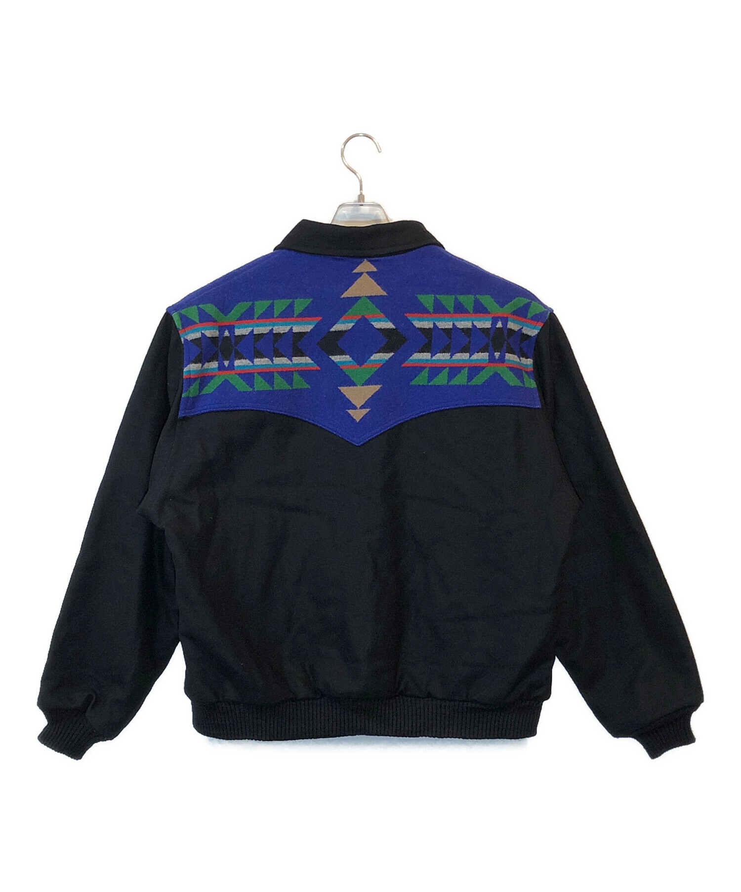 未使用タグ無 ペンドルトン PENDLETON ラウンドファスナー 長財布 LARGE ZIP WALLET ラウンドジップ ウォレット ネイティブ柄ウール レザー 中古・古着通販PENDLETON (ペンドルトン) ラグジャケット ブラック