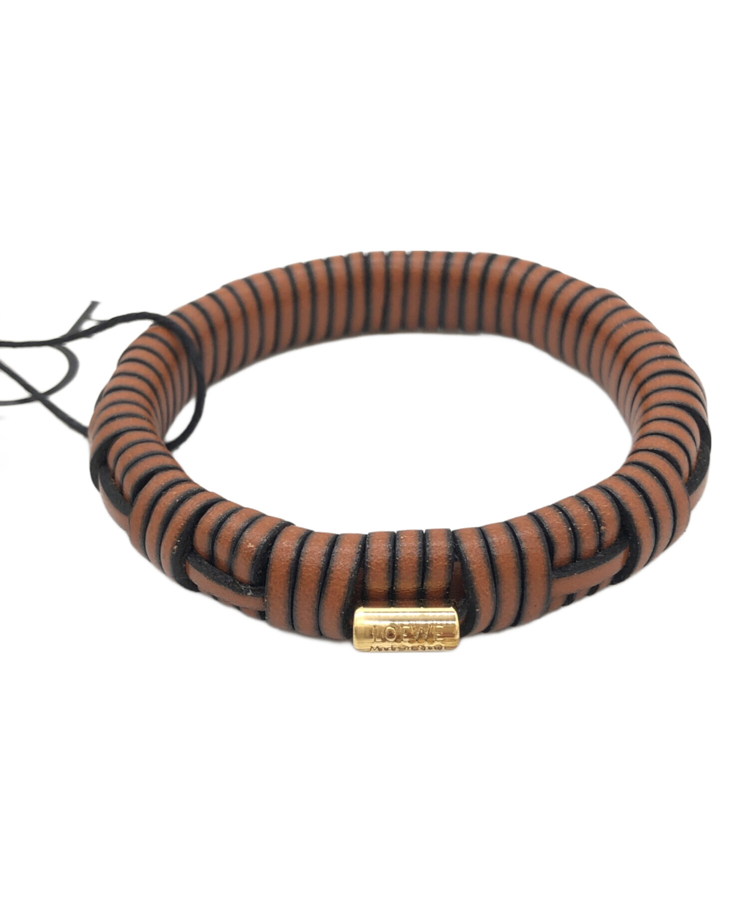 中古・古着通販】LOEWE (ロエベ) ウーブンバングル ブラウン｜ブランド