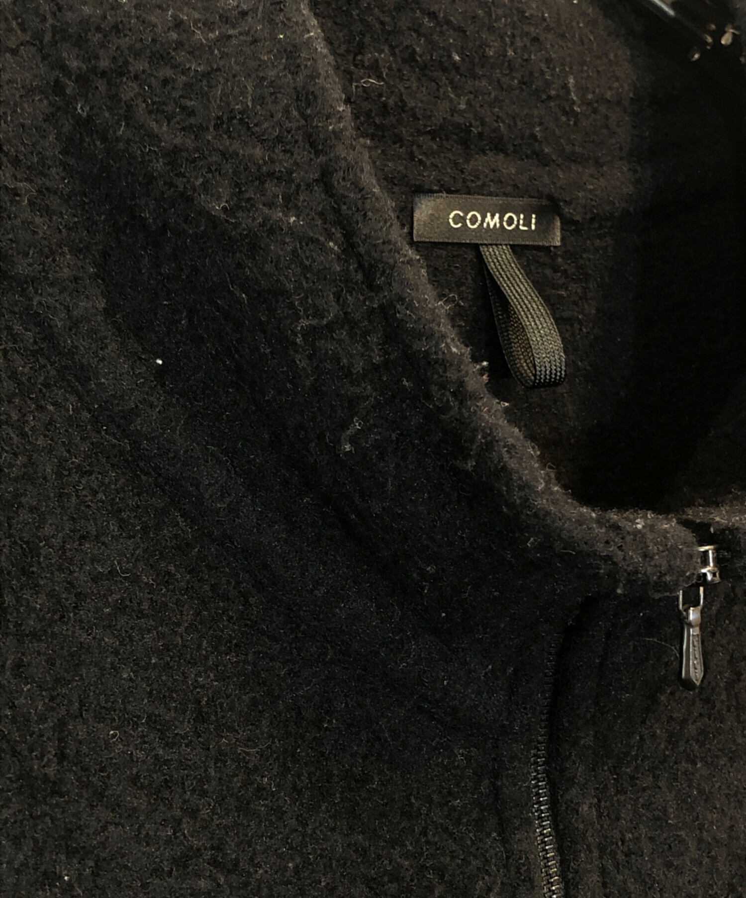 中古・古着通販】COMOLI (コモリ) シルクフリースベスト ブラック