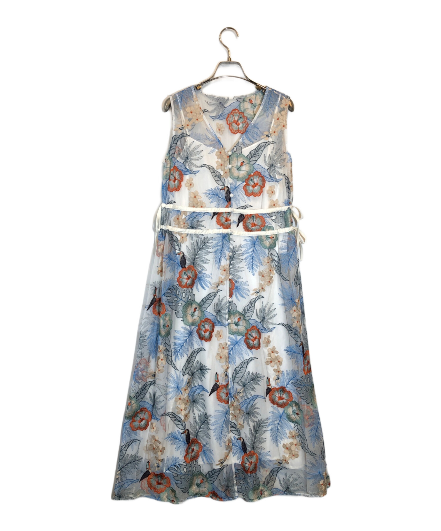 極美品✨️ グレースコンチネンタル ボタニカルバード刺繍ワンピース