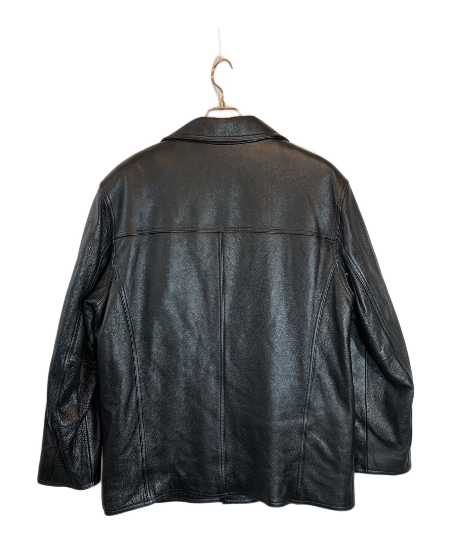 m*e様 古着 ゲス Guess レザーブルゾン　XL 中古・古着通販】GUESS (ゲス) ライナー付レザーカーコート ブラック