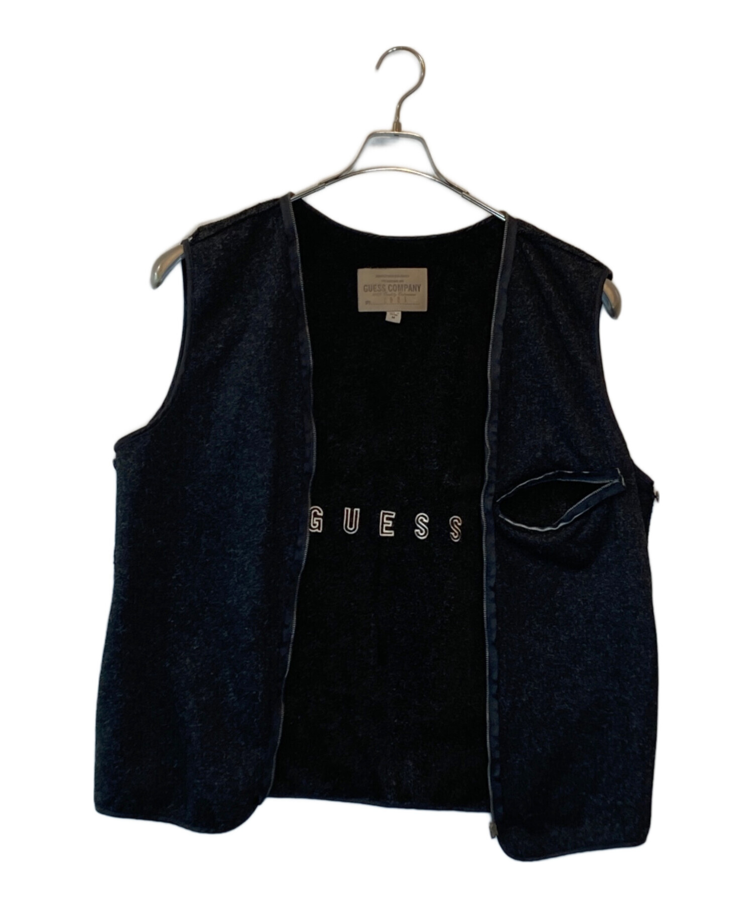 中古・古着通販】GUESS (ゲス) ライナー付レザーカーコート ブラック