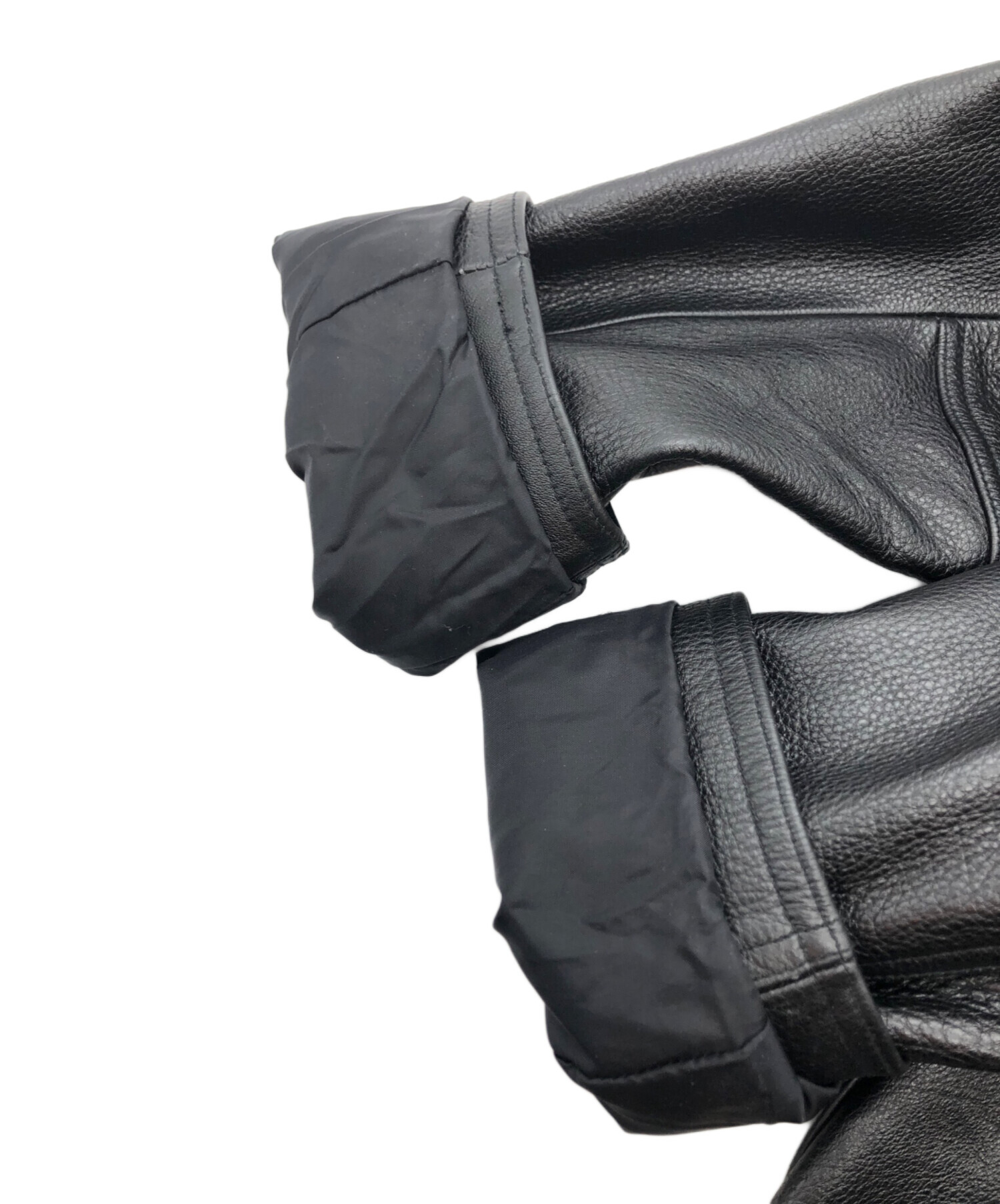 中古・古着通販】GUESS (ゲス) ライナー付レザーカーコート ブラック