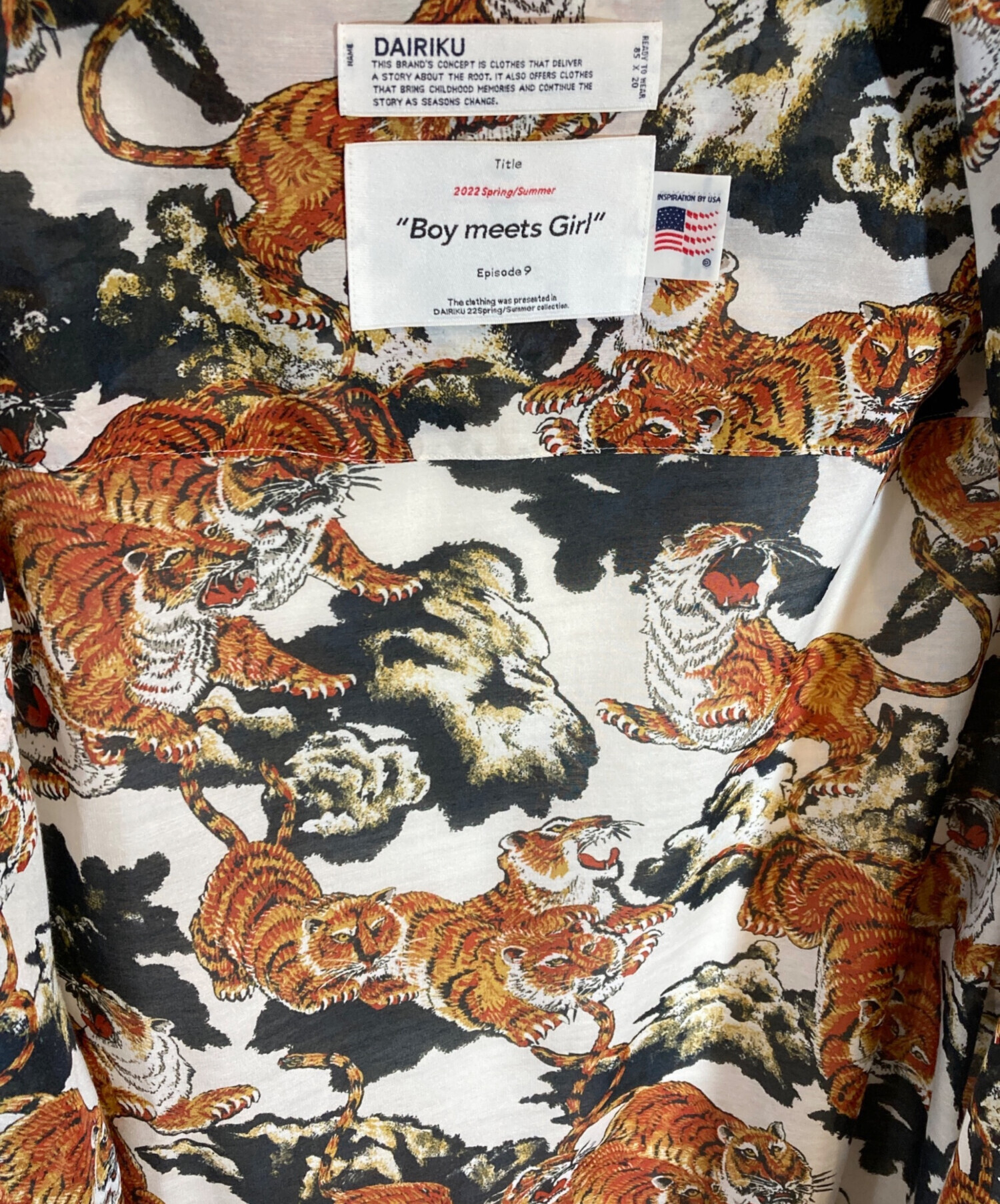 希少Lサイズ DAIRIKU 22SS Tiger L/S Shirt 虎柄 Tiger 22SS DAIRIKU