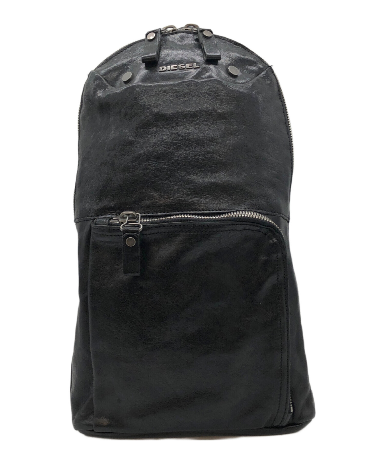 中古・古着通販】DIESEL (ディーゼル) レザーボディーバッグ ブラック 