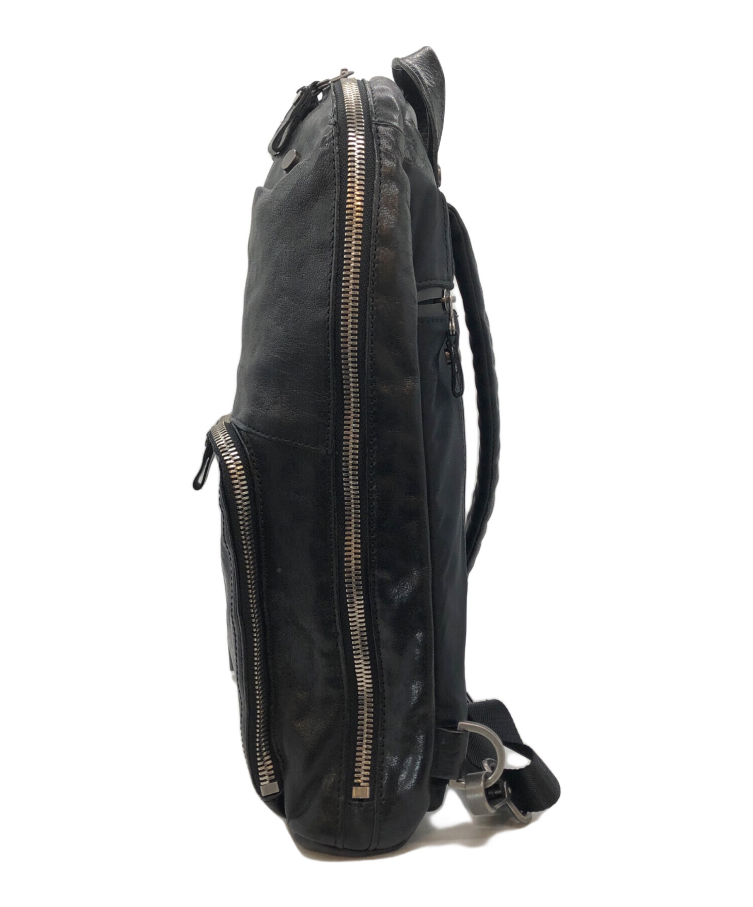 中古・古着通販】DIESEL (ディーゼル) レザーボディーバッグ ブラック 