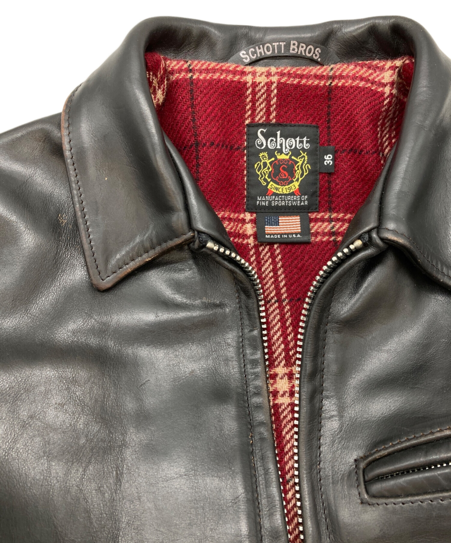 中古・古着通販】Schott (ショット) 6103US レザージャケット ブラック