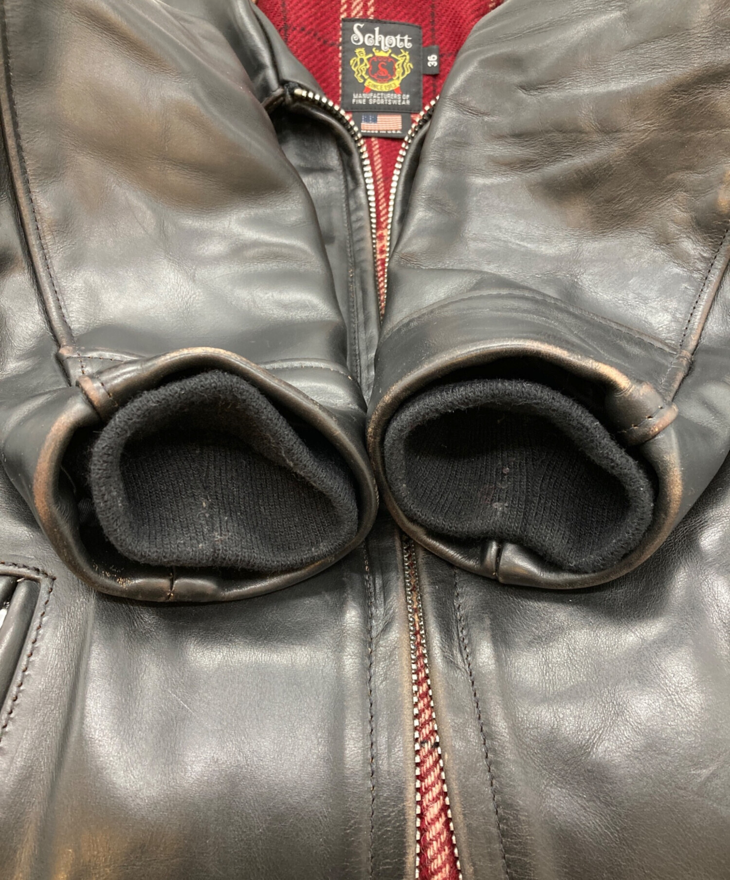 中古・古着通販】Schott (ショット) 6103US レザージャケット ブラック