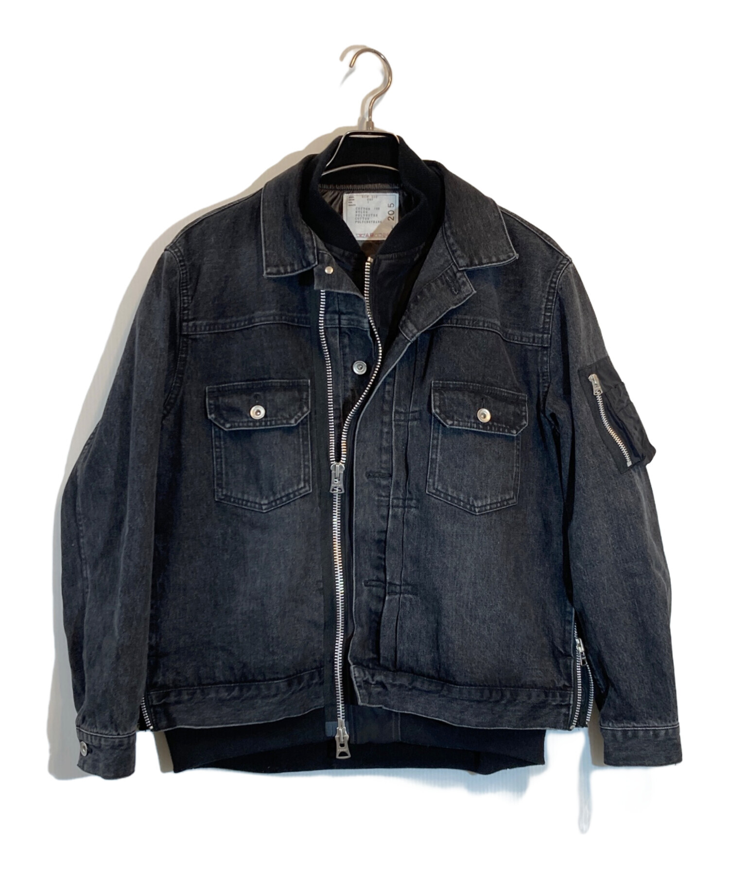 中古・古着通販】sacai (サカイ) Denim x Nylon Twill Jacket ブラック
