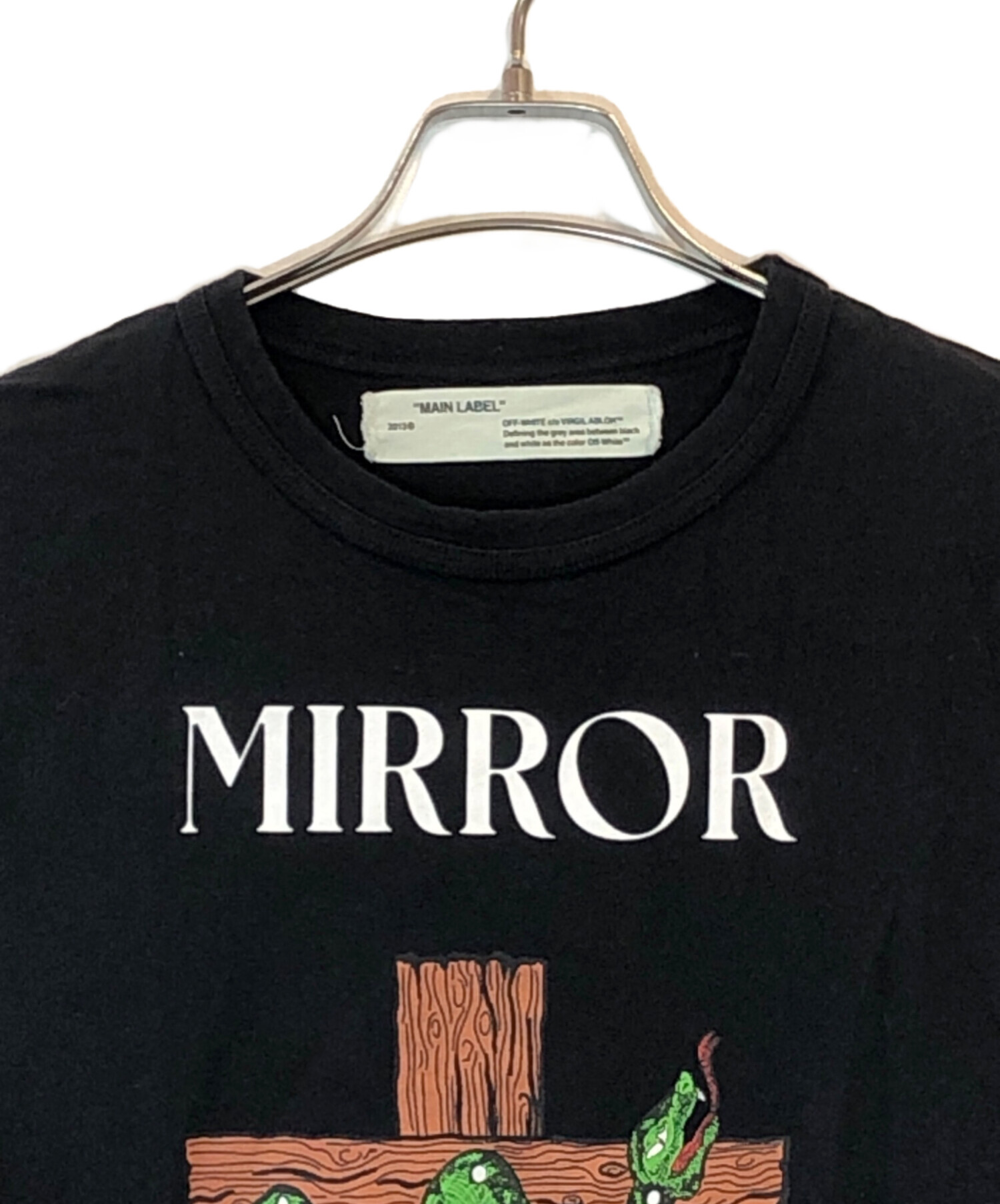中古・古着通販】OFFWHITE (オフホワイト) プリントTシャツ ブラック 