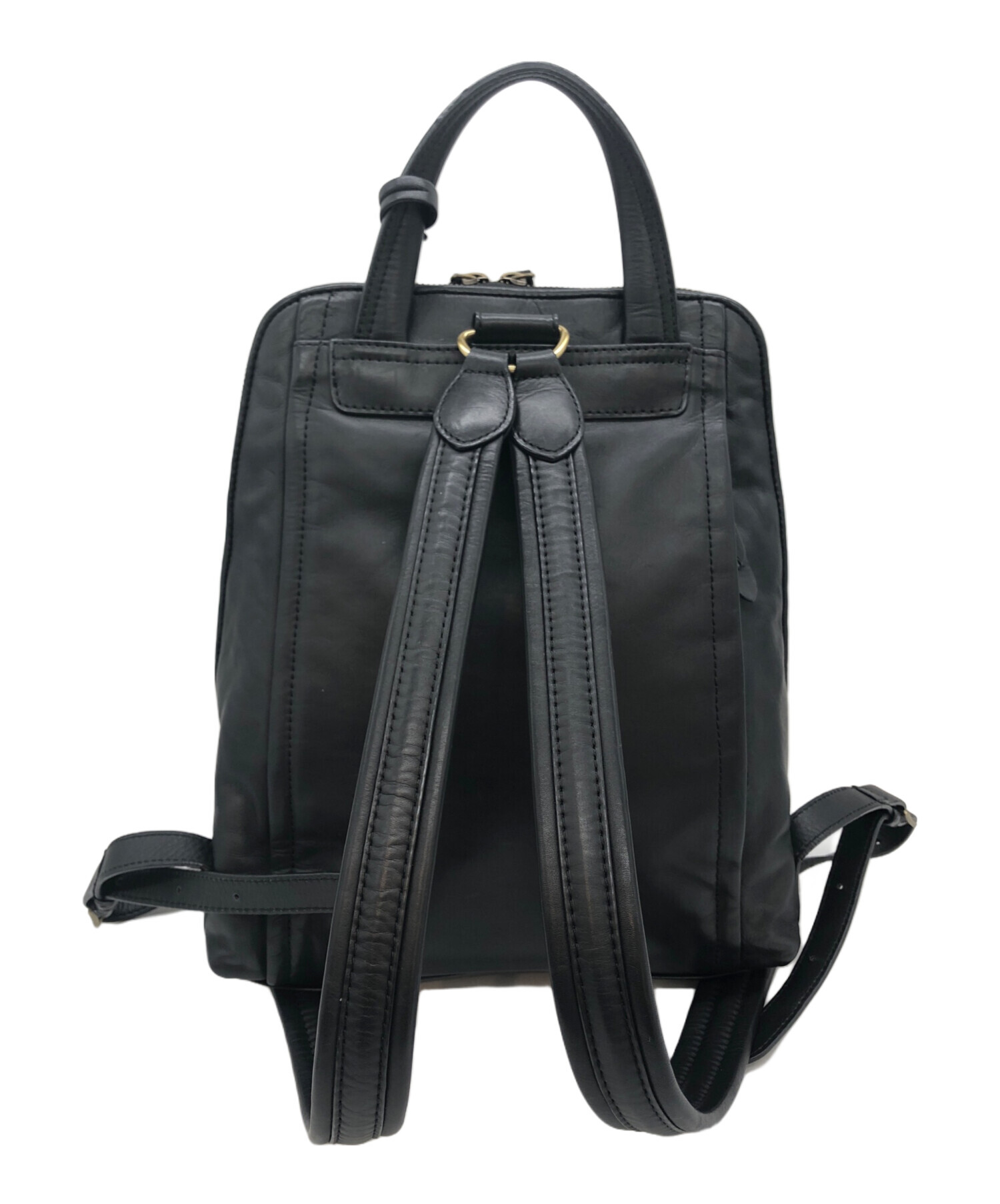 中古・古着通販】box21 (ボックス21) レザーリュック ブラック 