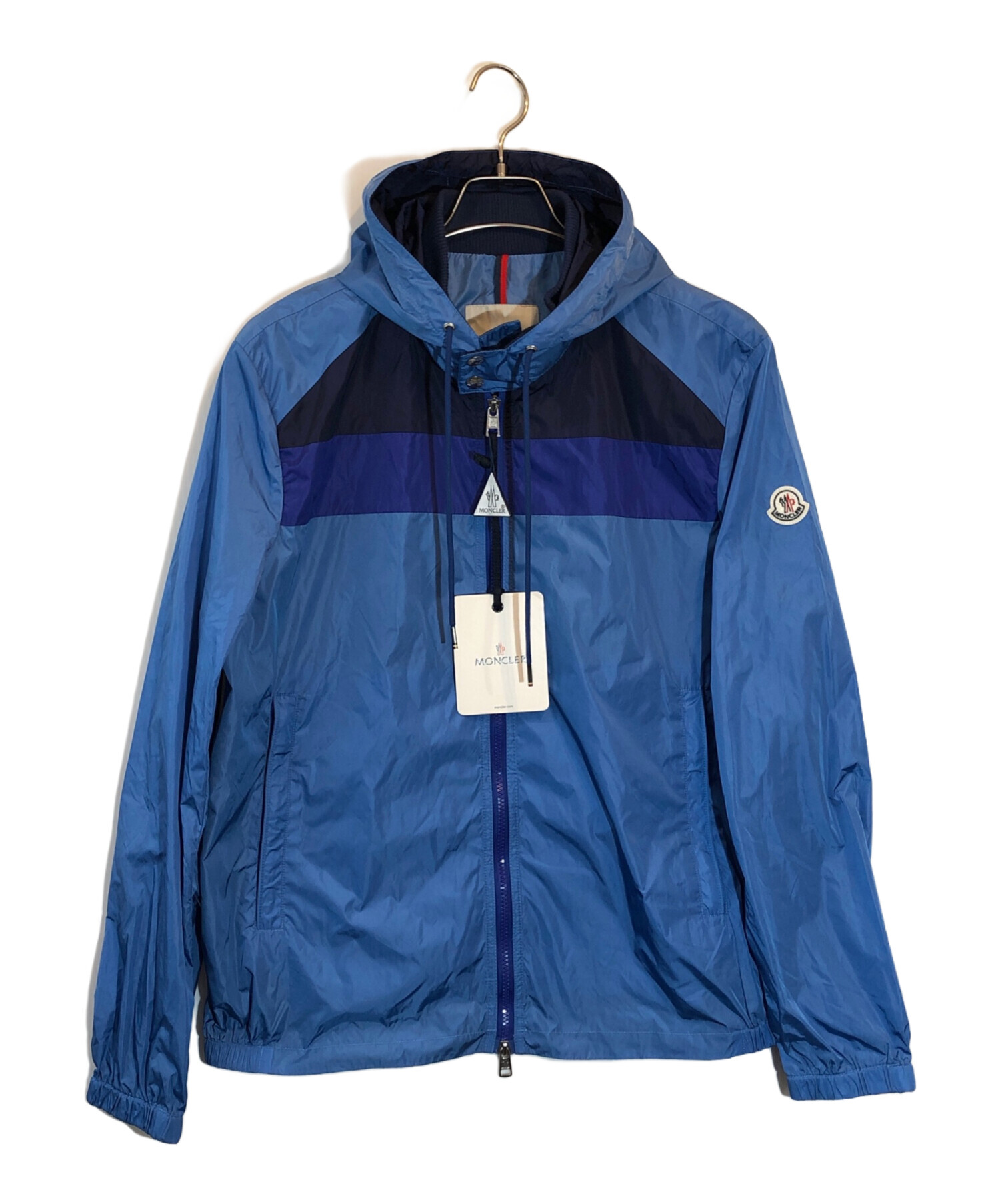 中古・古着通販】MONCLER (モンクレール) ナイロンジャケット ブルー 中古・古着通販】MONCLER (モンクレール) ナイロンジャケット ブルー