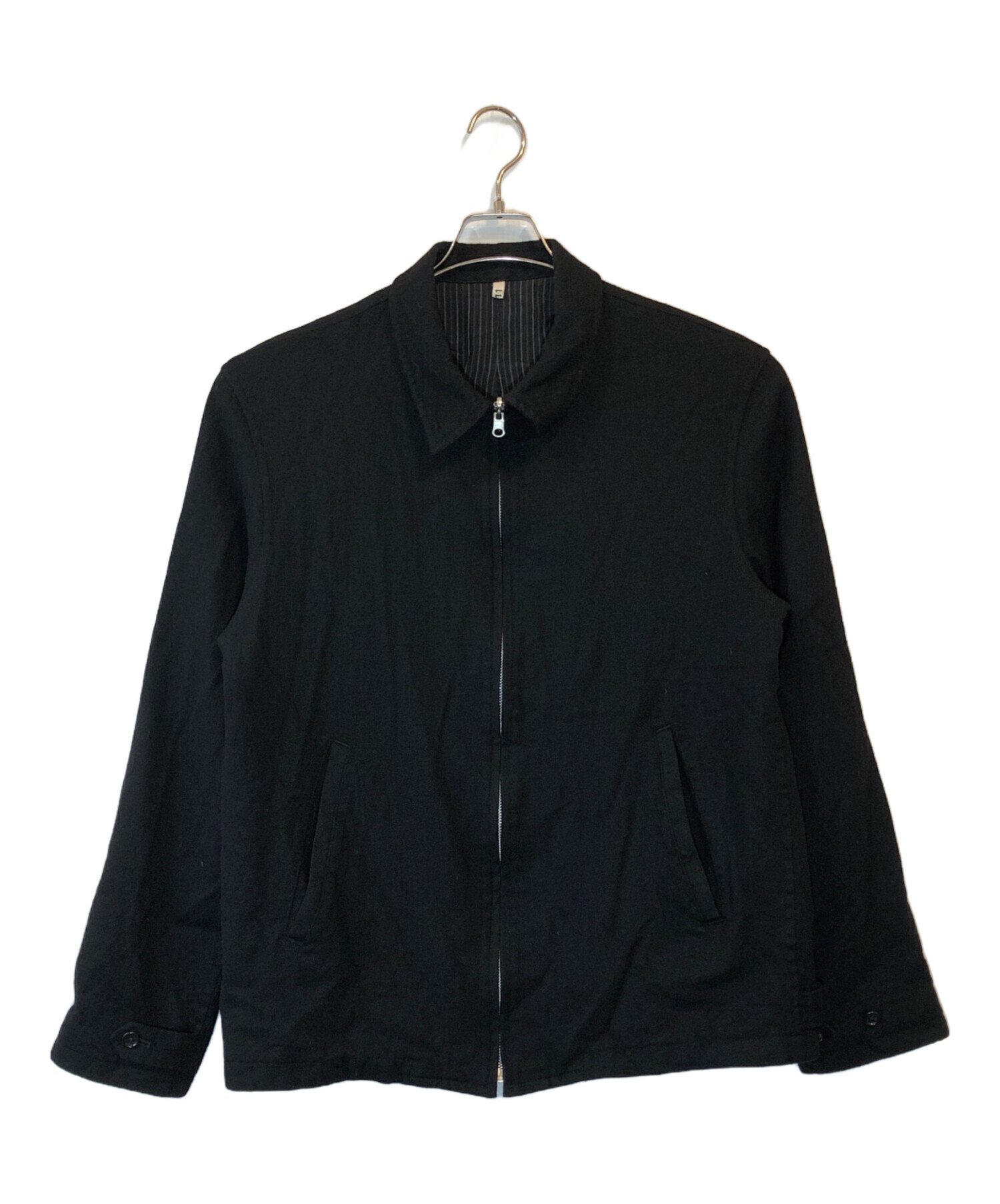 中古・古着通販】KHOKI (コッキ) Washed wool zip up jacket ブラック