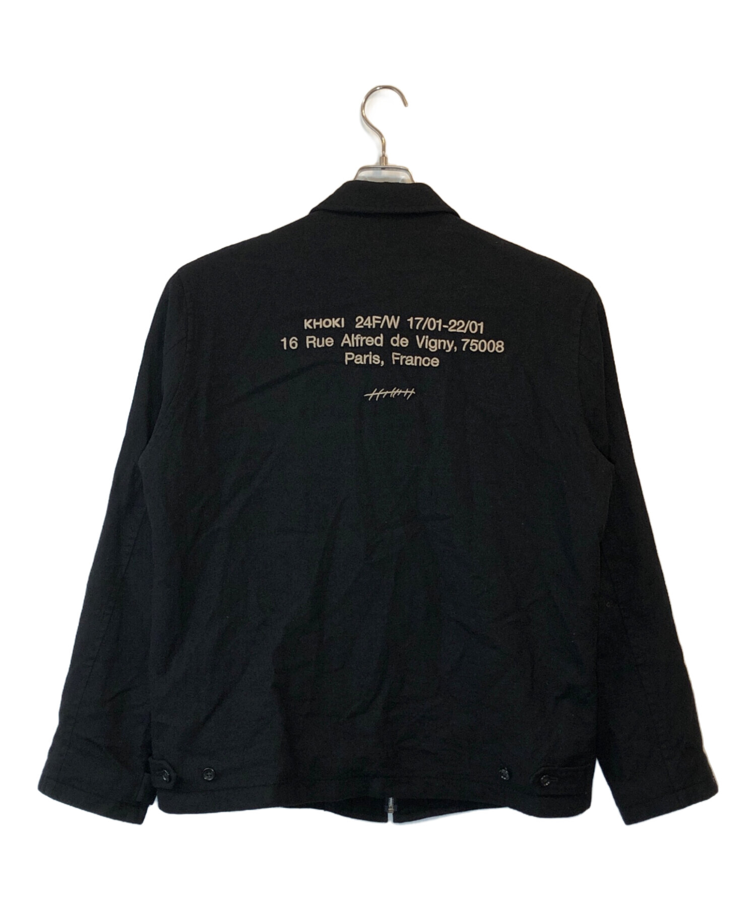 中古・古着通販】KHOKI (コッキ) Washed wool zip up jacket ブラック