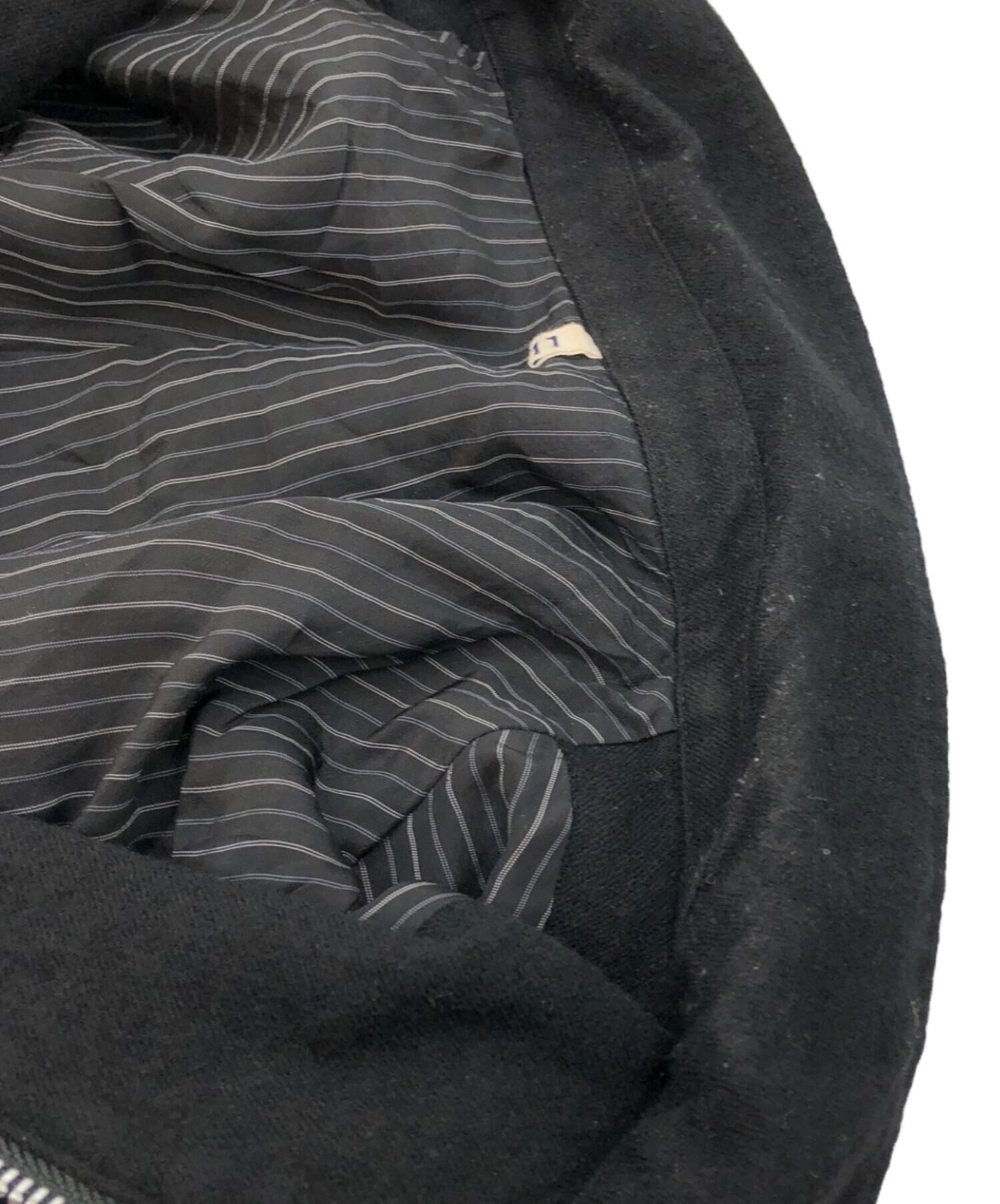 中古・古着通販】KHOKI (コッキ) Washed wool zip up jacket ブラック 