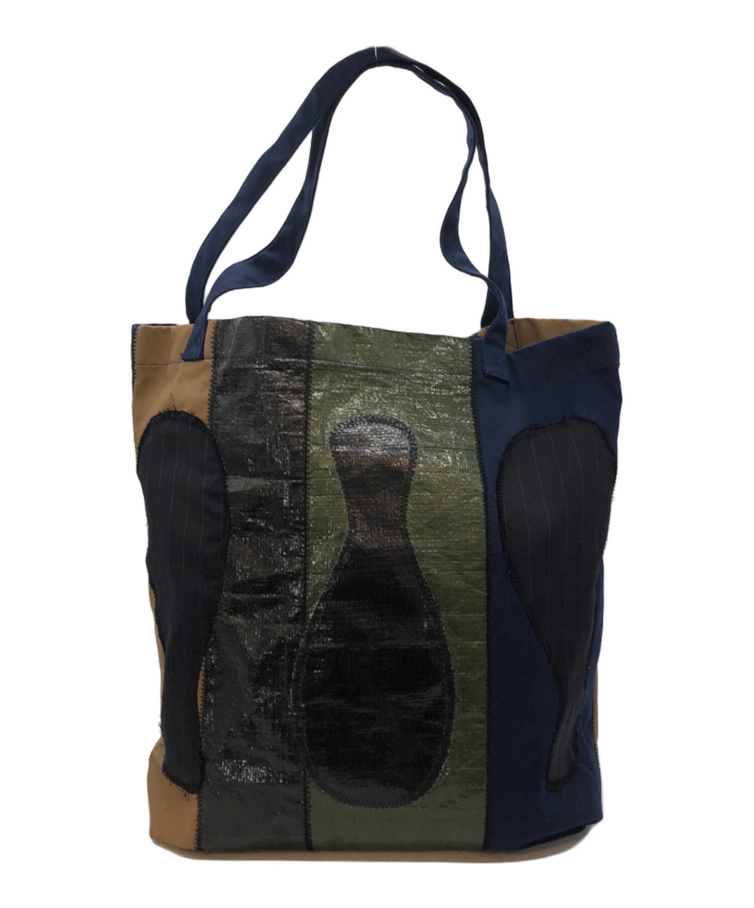 中古・古着通販】KHOKI (コッキ) Souvenir tote bag ネイビー×ブラウン