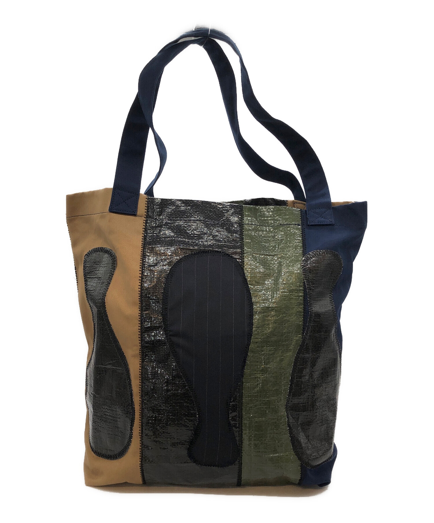 中古・古着通販】KHOKI (コッキ) Souvenir tote bag ネイビー×ブラウン