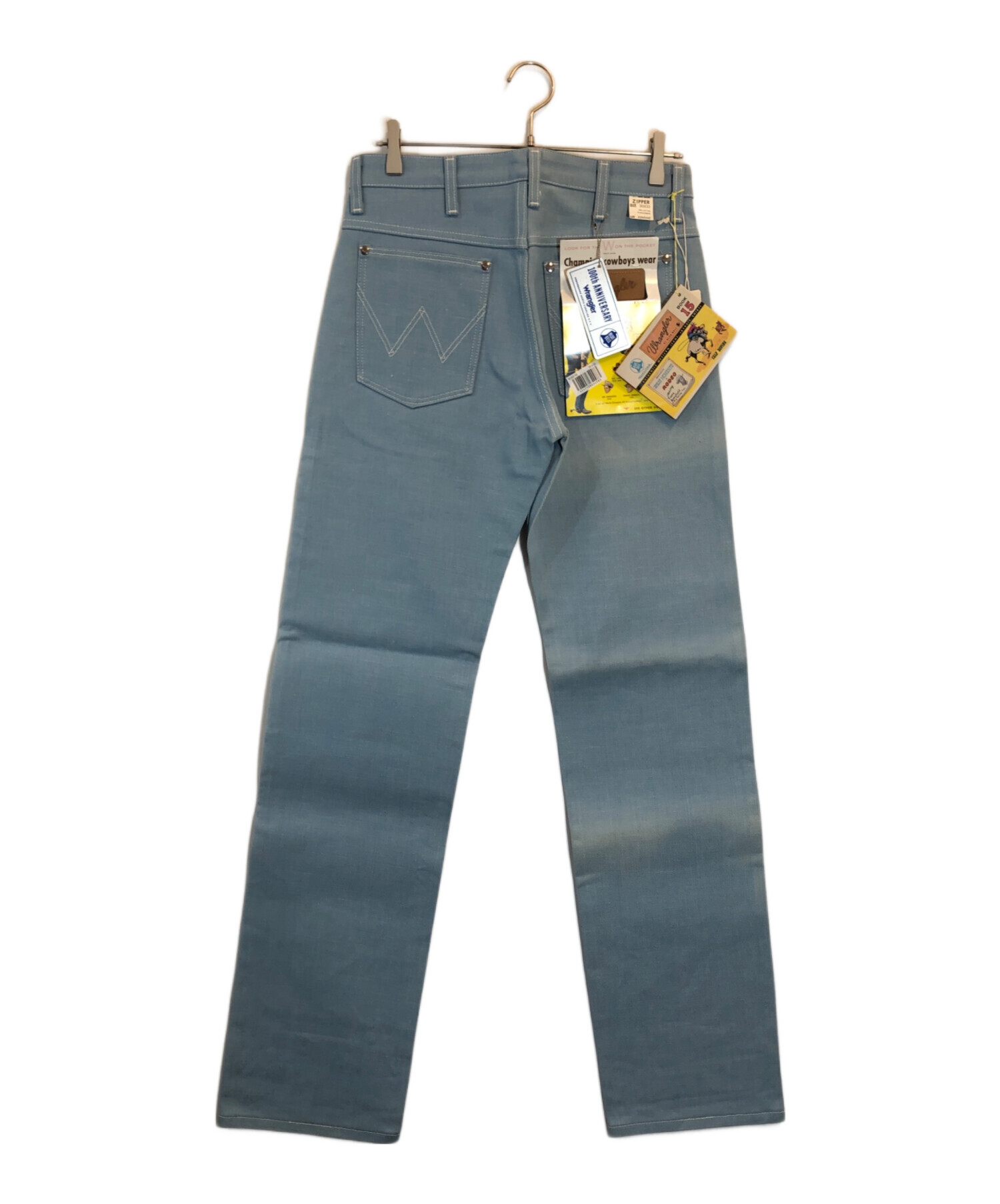 中古古着 Wrangler ラングラー W30 ブルーデニム ボトム 青 ヒゲ 15139 Wrangler デニムパンツ W30 ラングラー