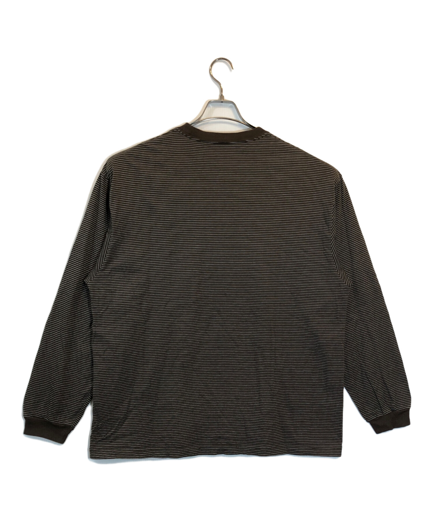 中古・古着通販】ENNOY (エンノイ) L/S BORDER T ブラウン サイズ:XL
