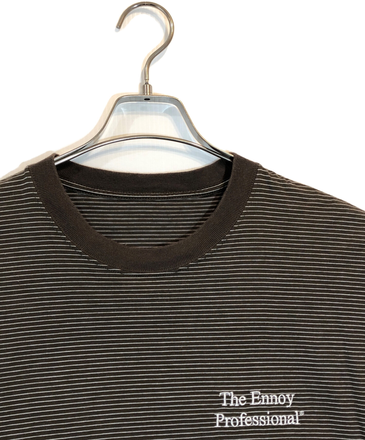 中古・古着通販】ENNOY (エンノイ) L/S BORDER T ブラウン サイズ:XL