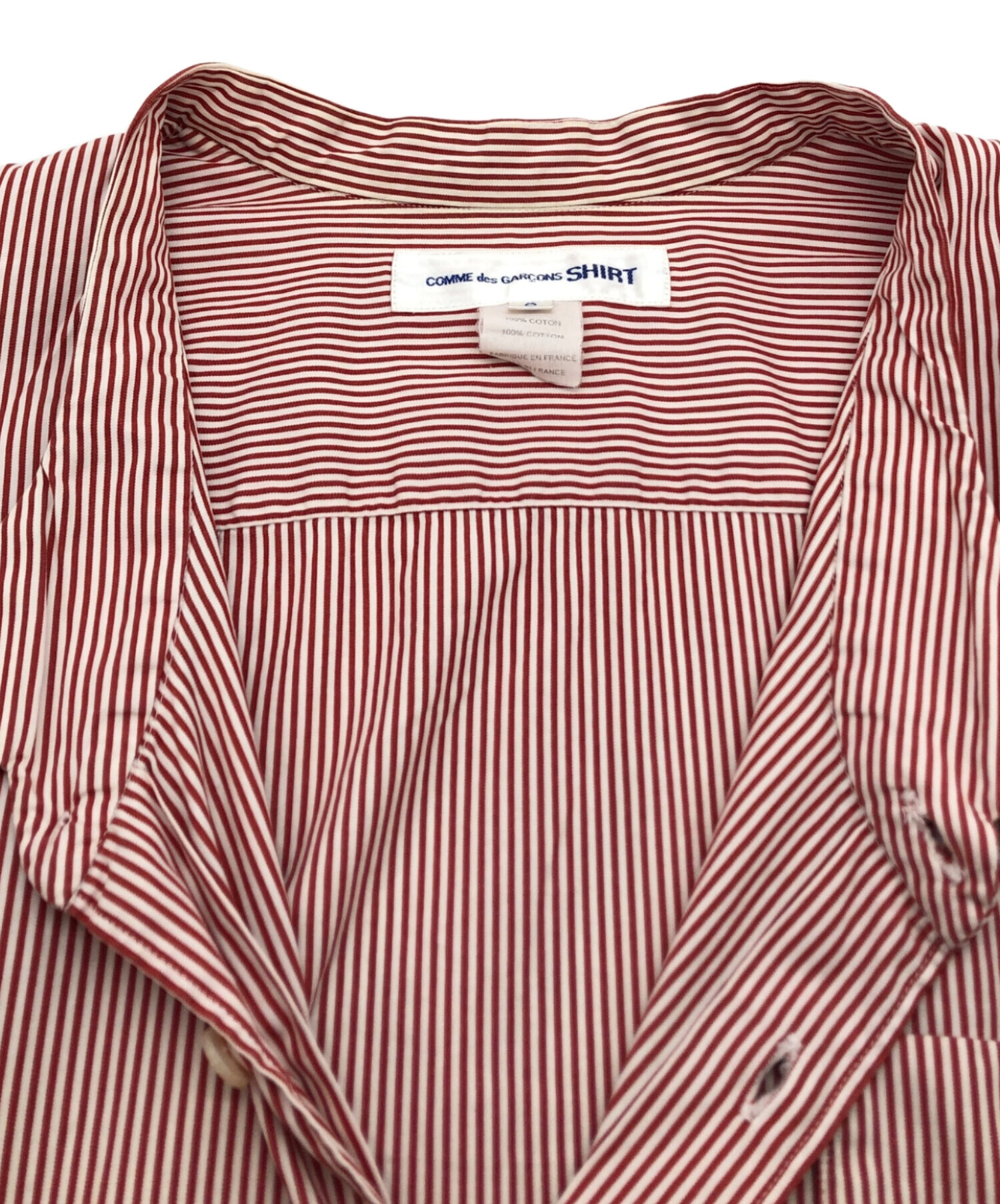 COMME des GARÇONS SHIRT 赤 ストライプ ジャージ 中古・古着通販】COMME des GARCONS SHIRT (コムデギャルソンシャツ