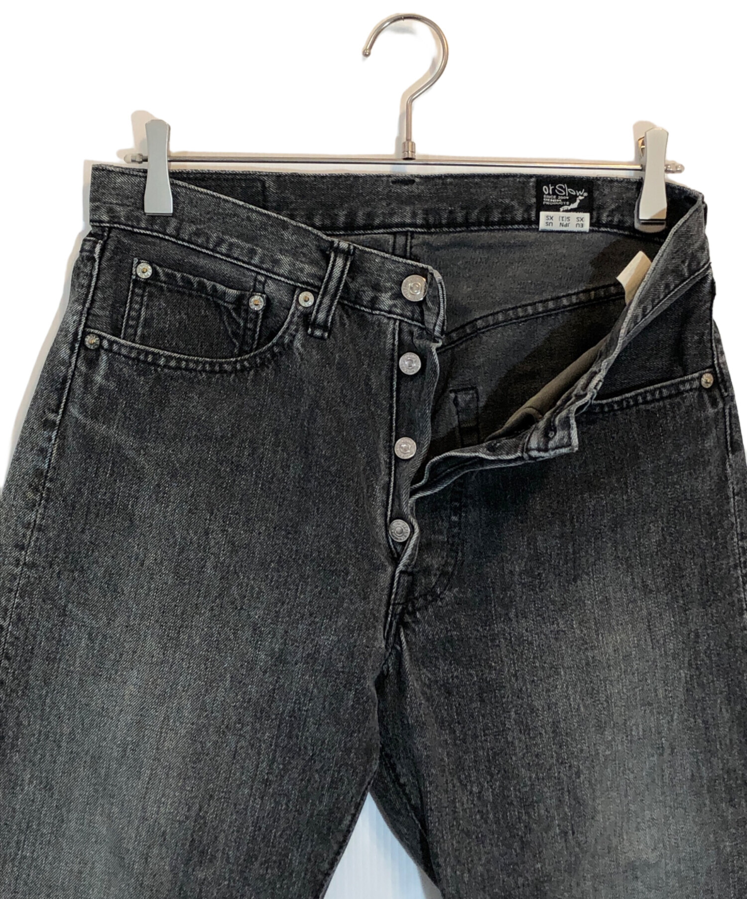中古・古着通販】orSlow (オアスロウ) ブラックデニムパンツ ブラック 
