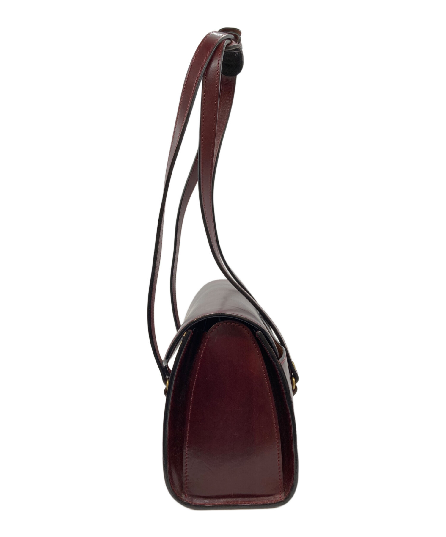 【山のよう大 】ITAGAKI ブラウン レザー ショルダーバッグ 中古・古着通販】ITAGAKI (イタガキ) レザーショルダーバッグ