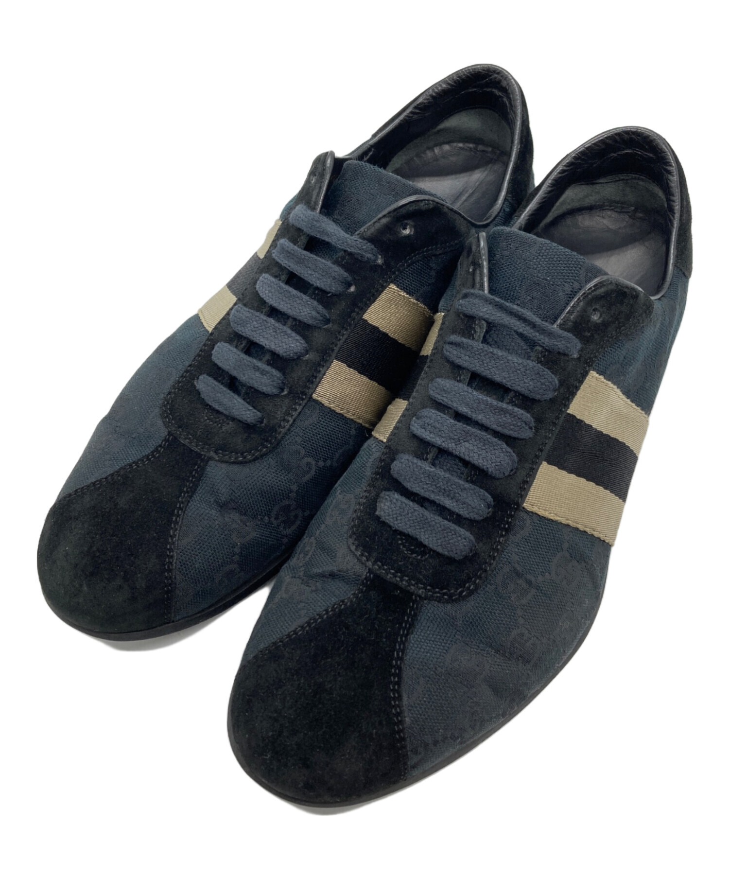 中古・古着通販】GUCCI (グッチ) ローカットスニーカー ネイビー 