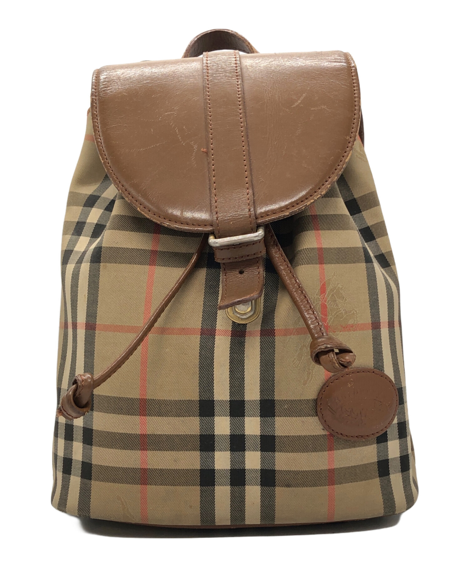 BURBERRY バーバリー ノバチェック ミニリュック チャーム付き ブラウン 中古・古着通販】Burberry's (バーバリーズ) ノバチェックミニリュック