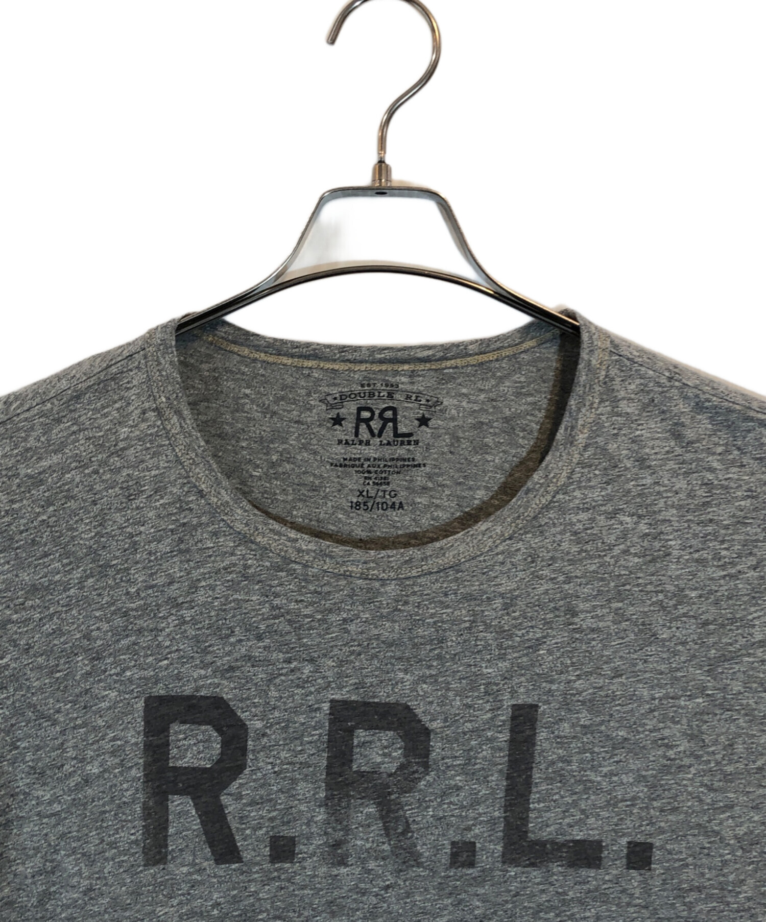 中古・古着通販】RRL (ダブルアールエル) プリントロゴTシャツ グレー