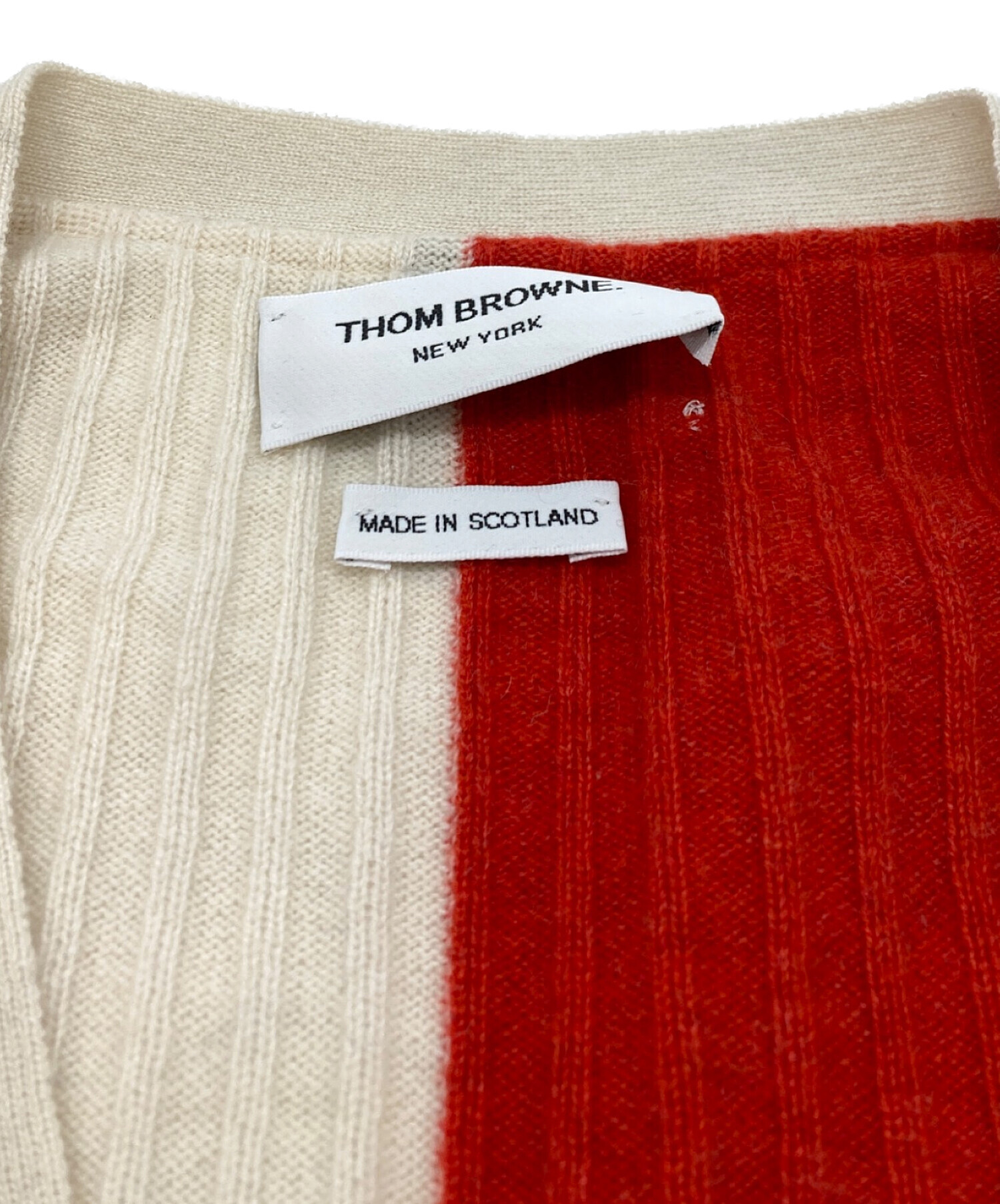 トムブラウンカシミヤカーディガン　レッド 中古・古着通販】Thom Browne (トムブラウン) カシミヤカーディガン