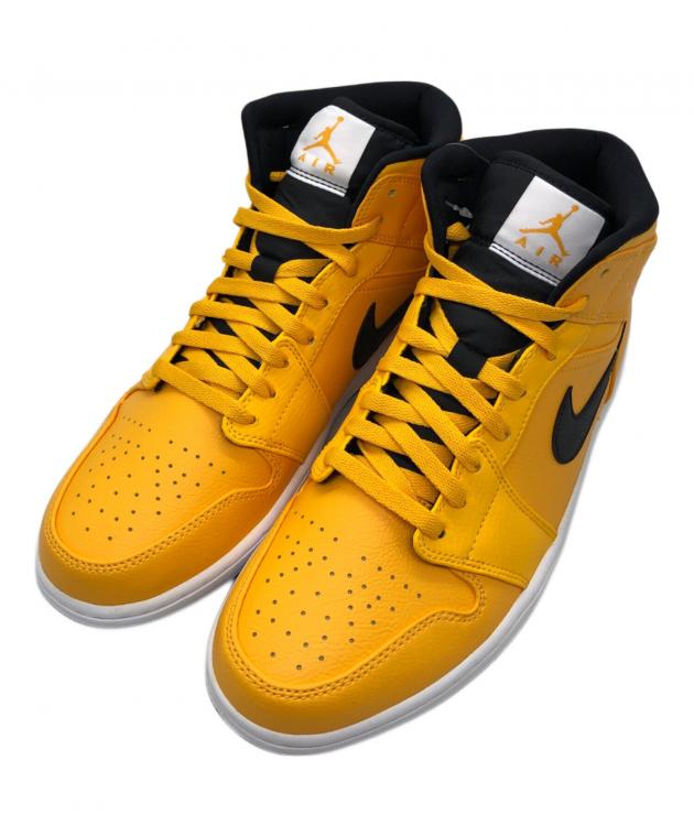極上NIKEエアジョーダン1MID イエロー27CM