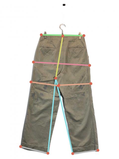 中古・古着通販】BOWWOW (バウワウ) ペンキ加工チノパン カーキ