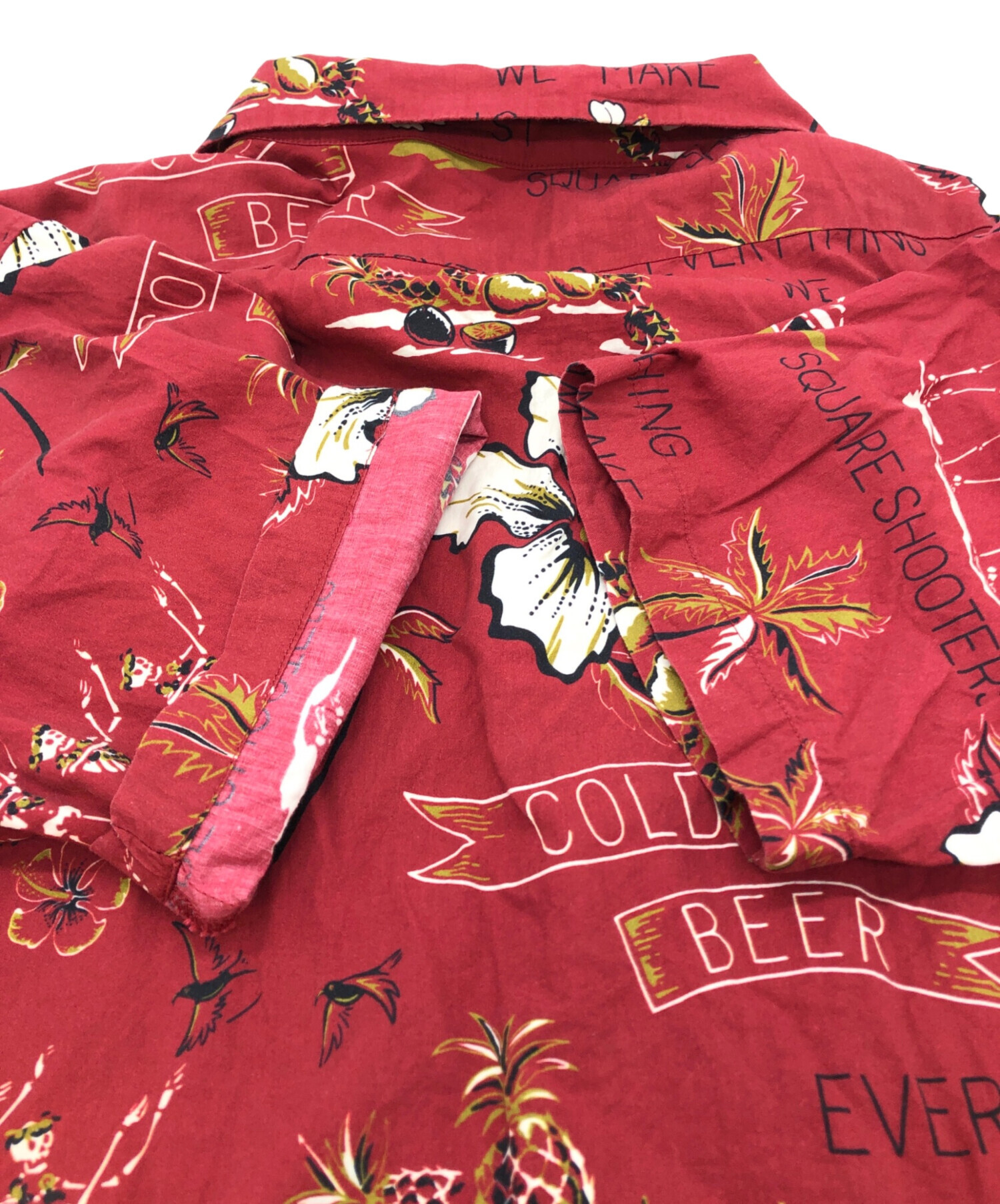中古・古着通販】Schott (ショット) RANDOM SKULLアロハシャツ レッド