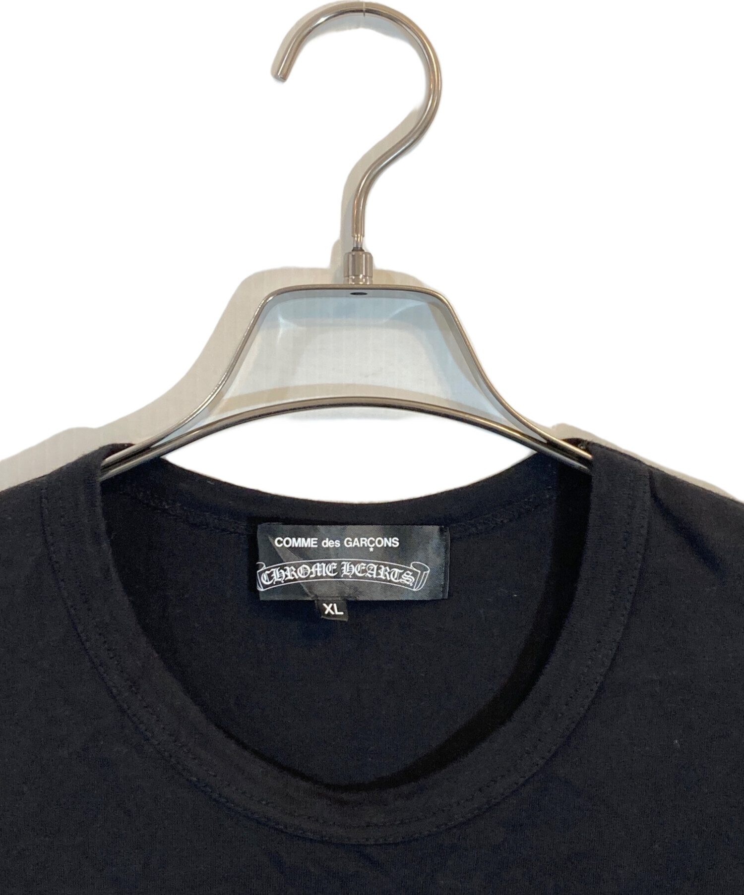 名作☆コムデギャルソン×クロムハーツ☆ロゴプリントTシャツ☆黒 中古