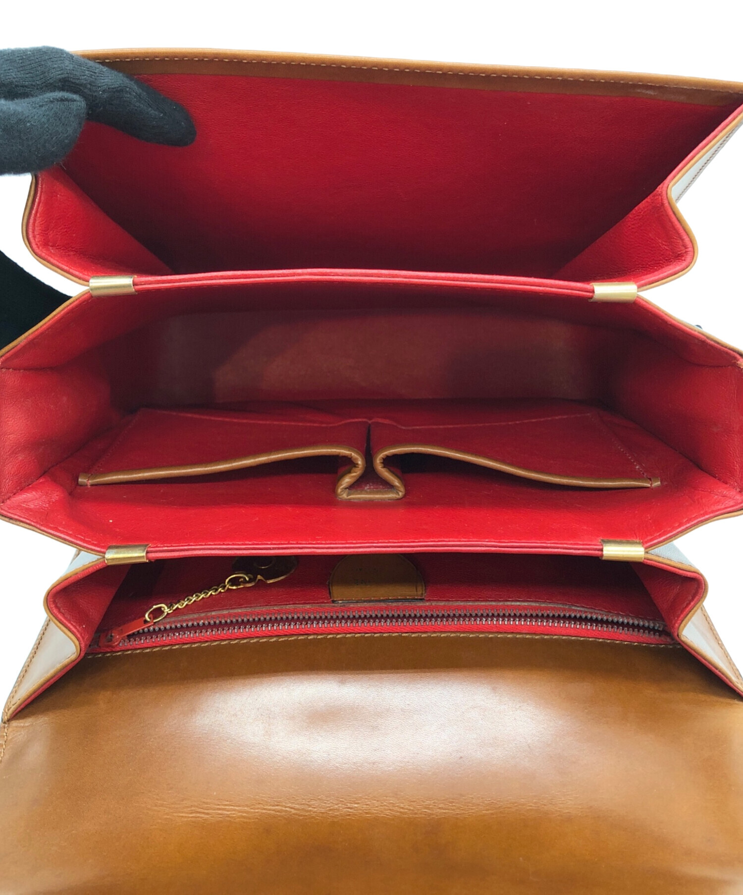 中古・古着通販】CELINE (セリーヌ) レザーショルダーバッグ ブラウン
