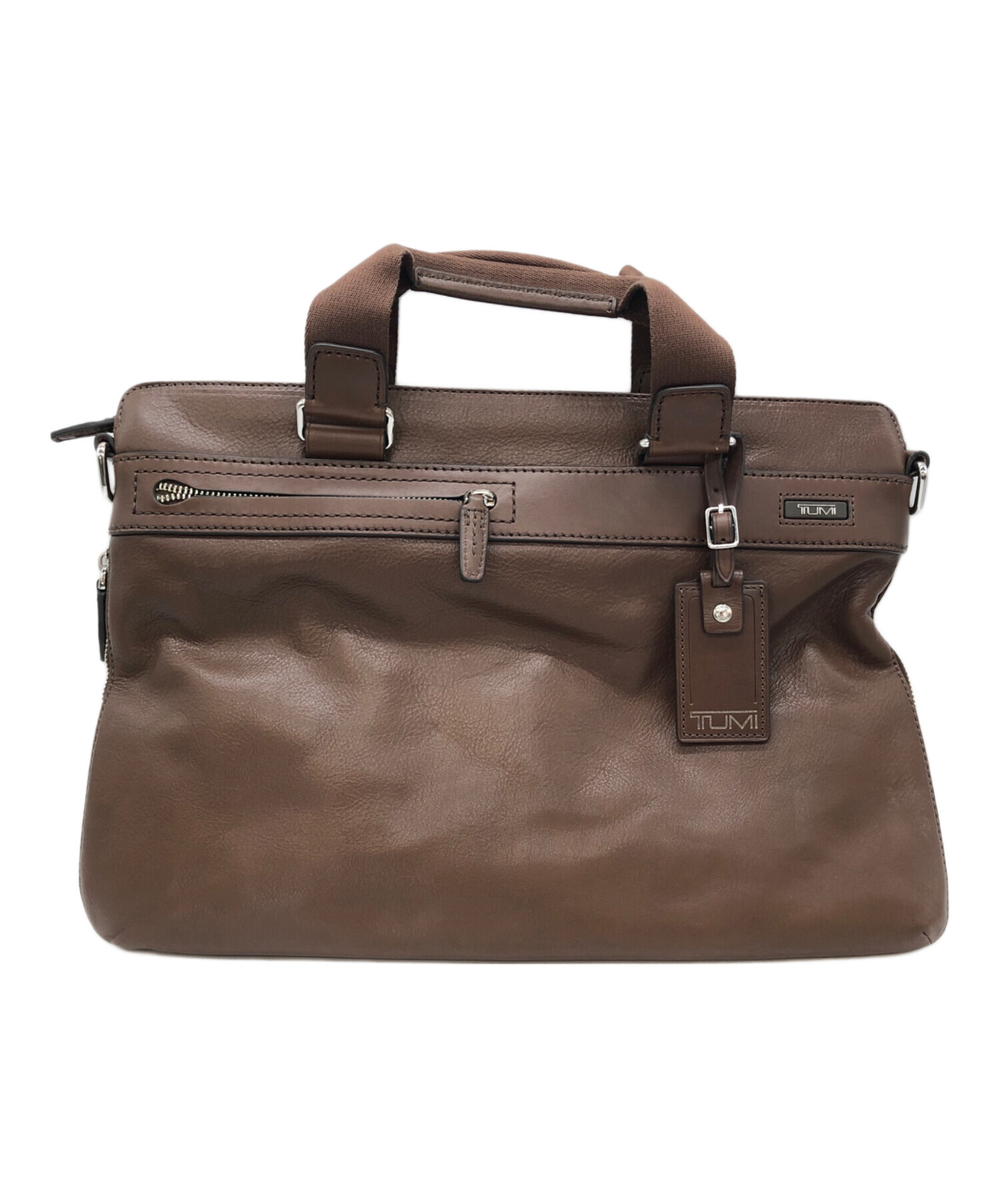 中古・古着通販】TUMI (トゥミ) オールレザーブリーフケース ブラウン 