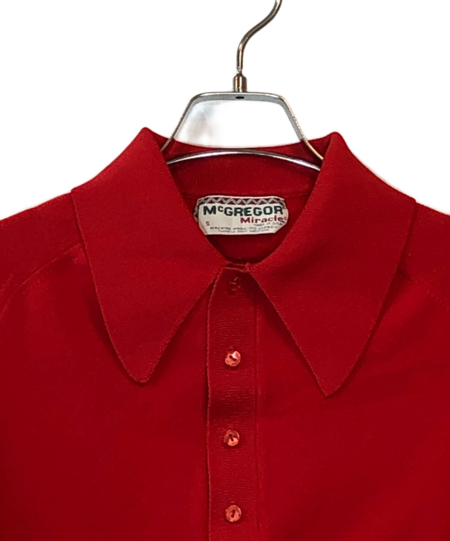 70s イタリア製 ニットポロシャツ ジップアップ Mサイズ 赤 vintage 中古・古着通販】McGREGOR (マックレガー) ニットポロシャツ レッド