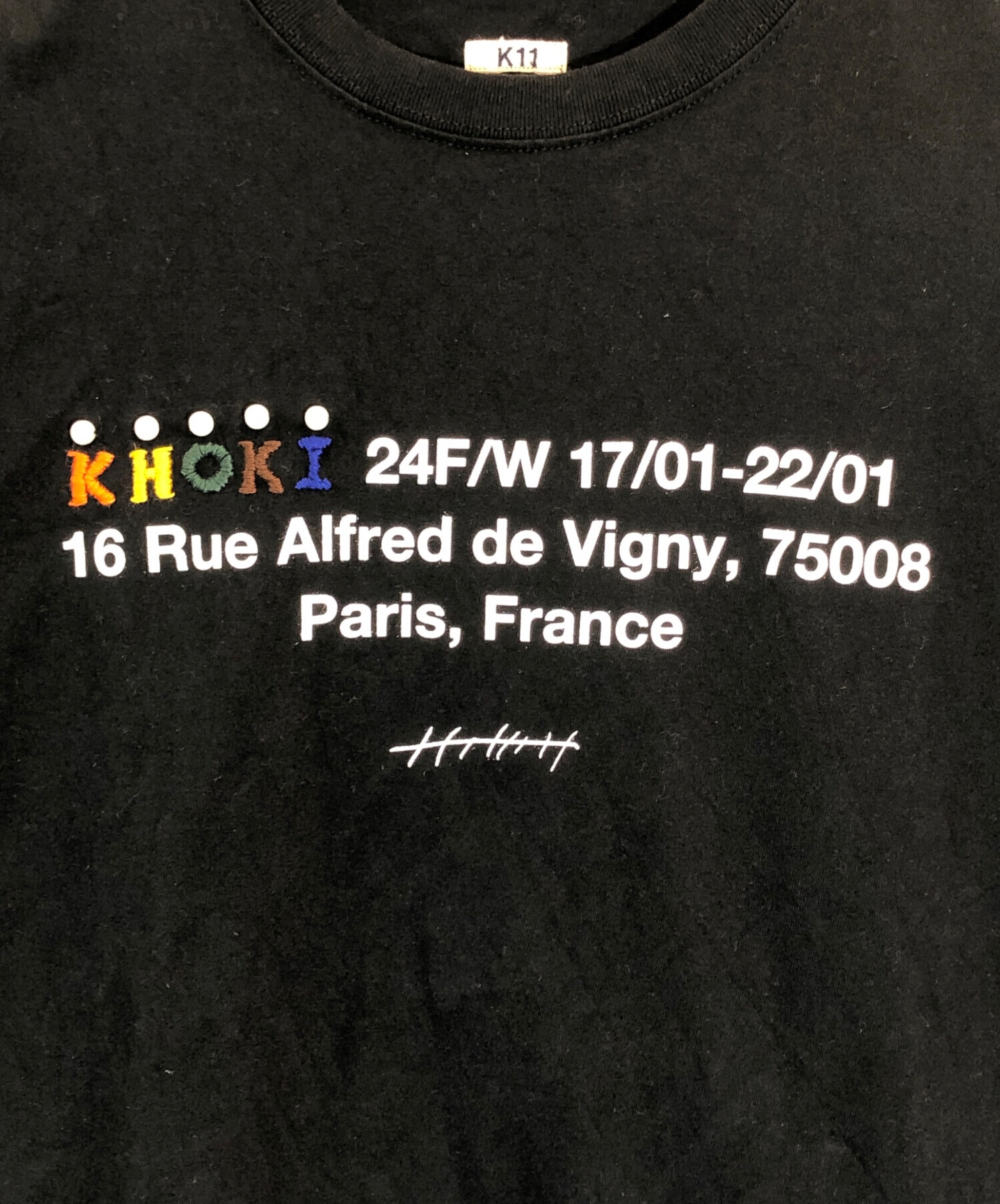 中古・古着通販】KHOKI (コッキ) プリントTシャツ ブラック サイズ 