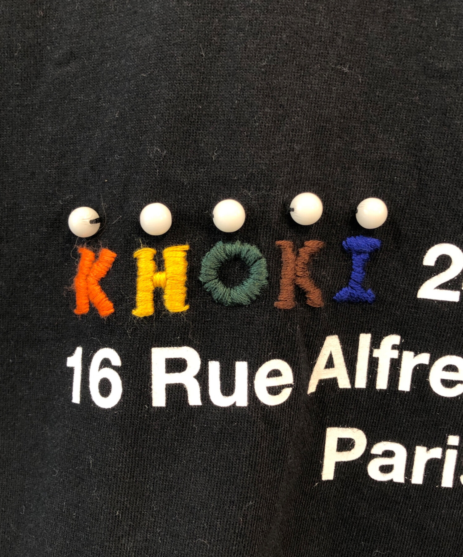中古・古着通販】KHOKI (コッキ) プリントTシャツ ブラック サイズ 