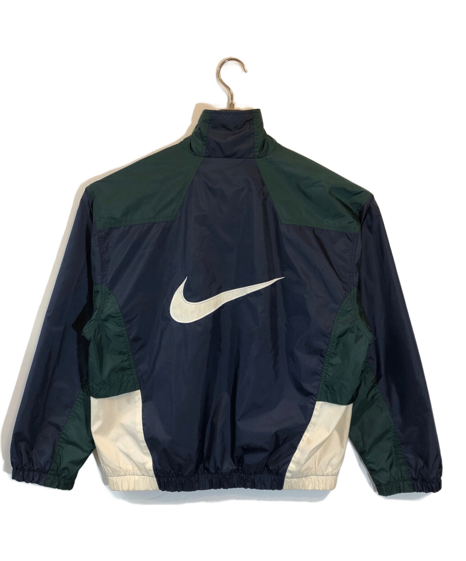 中古・古着通販】NIKE (ナイキ) ナイロンジャケット グリーン×ネイビー