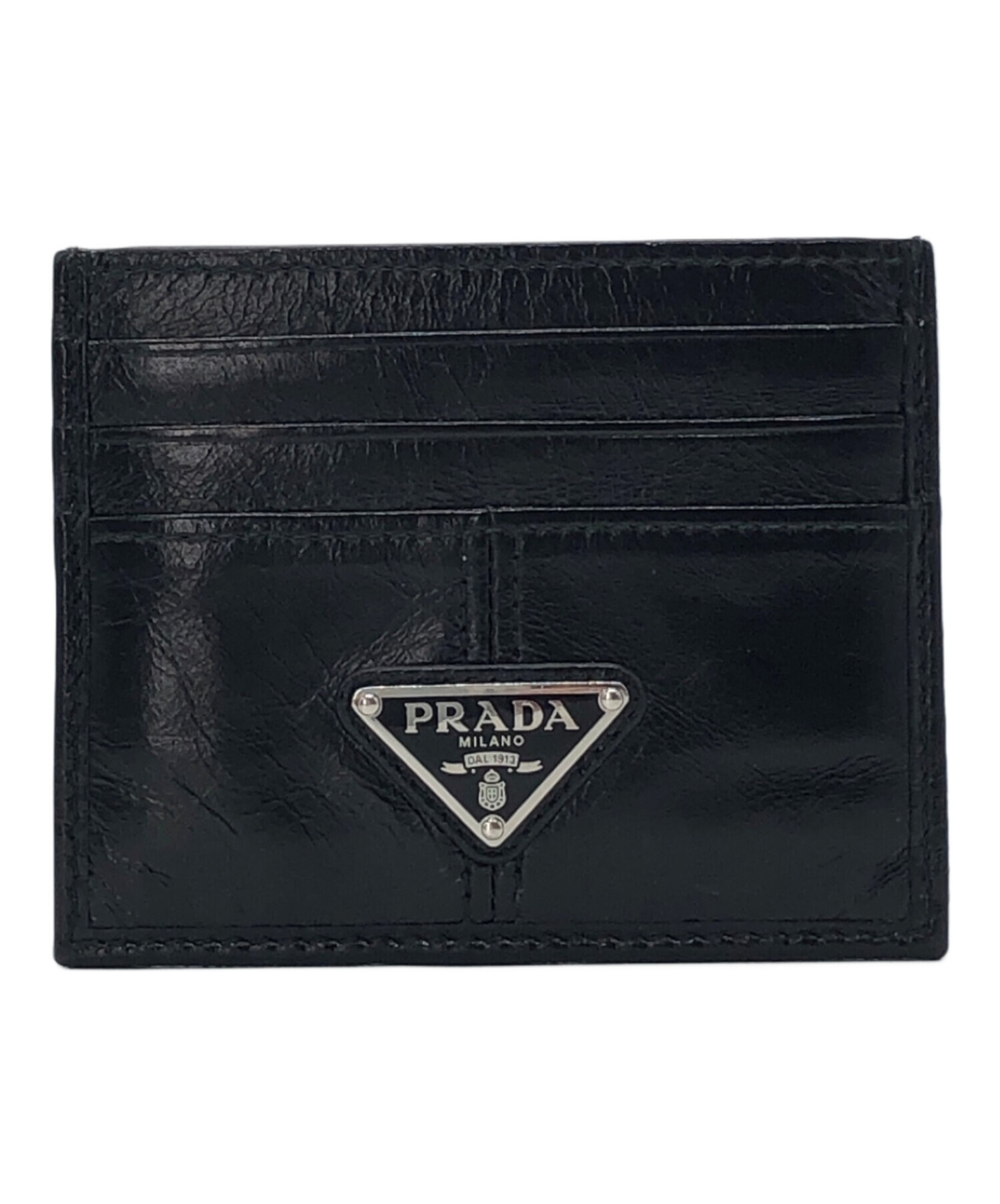 PRADA レザーケース未使用品 中古・古着通販】PRADA (プラダ) レザーカードケース ブラック サイズ