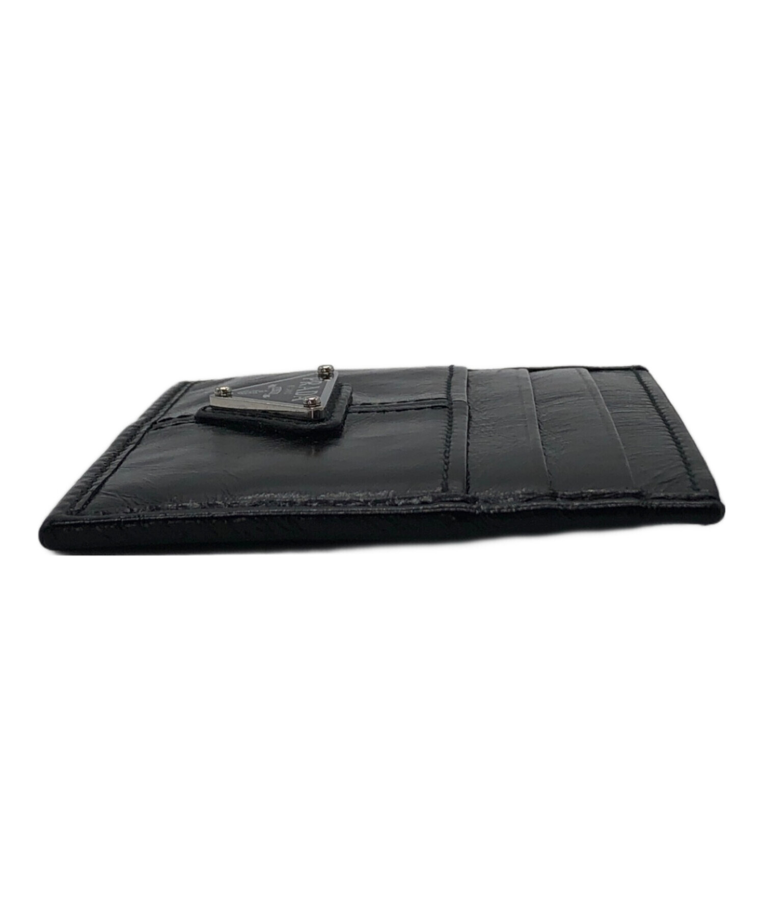 中古・古着通販】PRADA (プラダ) レザーカードケース ブラック サイズ