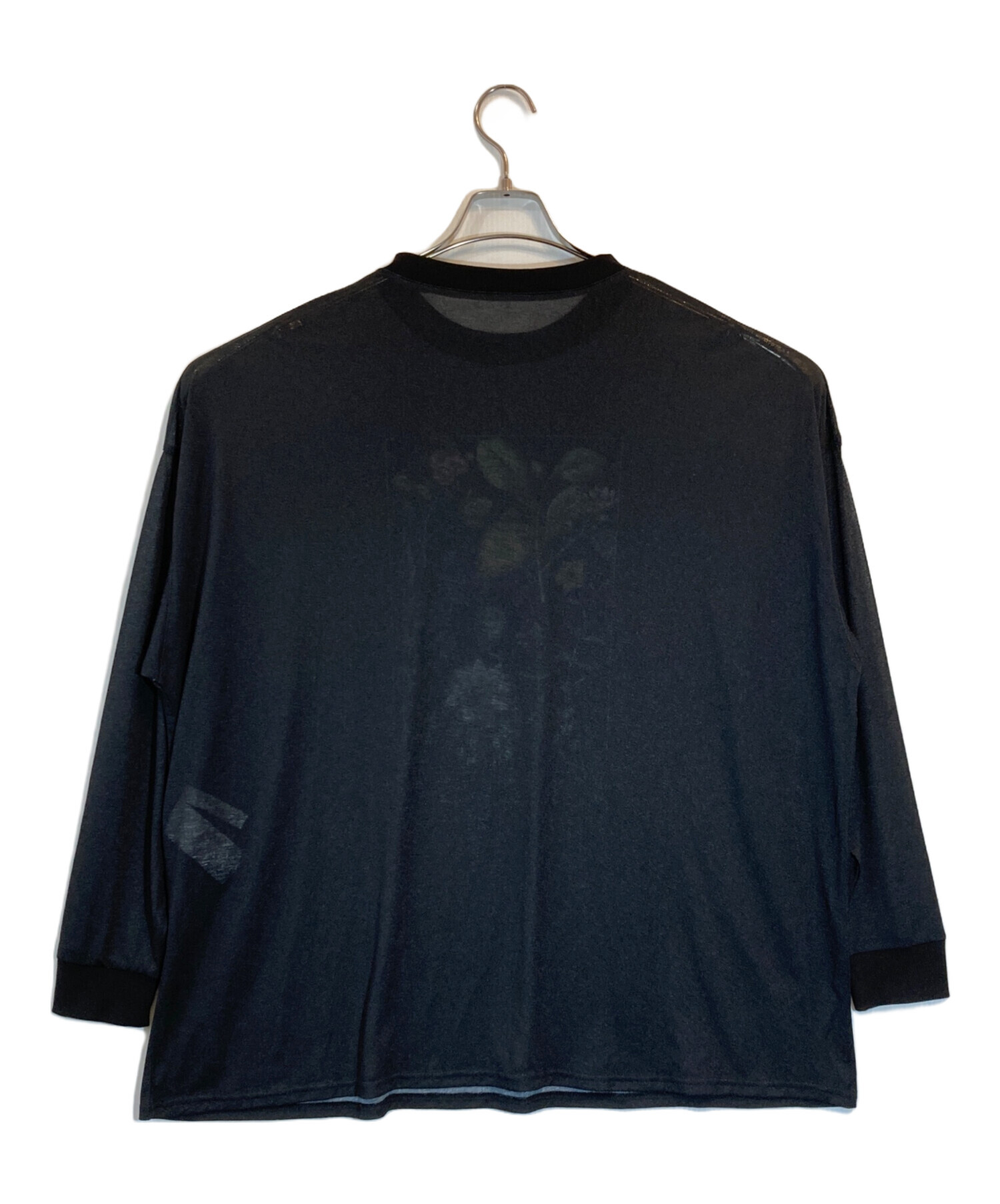 中古・古着通販】AMERI (アメリ) BOTANICAL SHEER LONG TEE ブラック