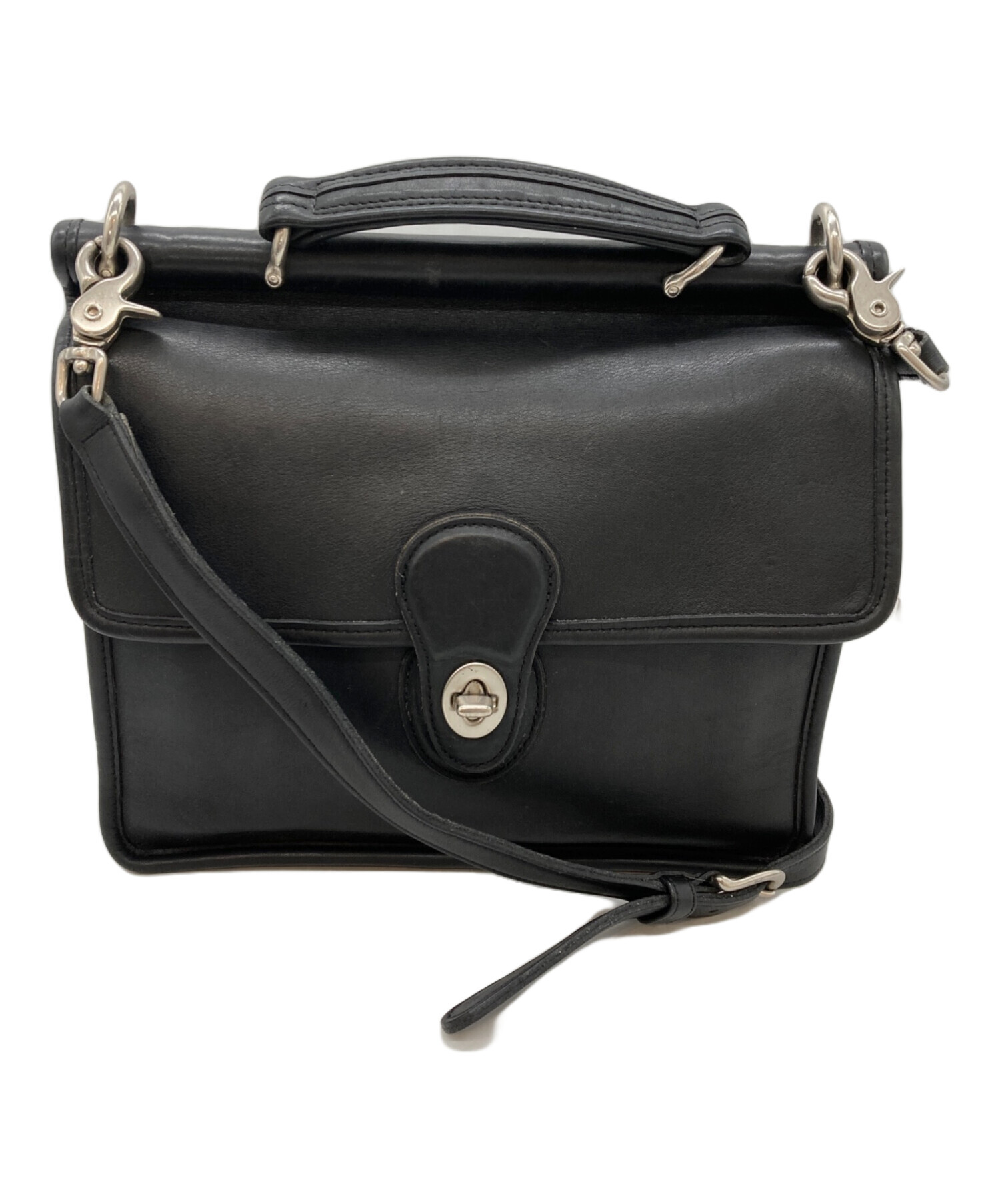 中古・古着通販】COACH (コーチ) レザー2WAYバッグ ブラック｜ブランド 