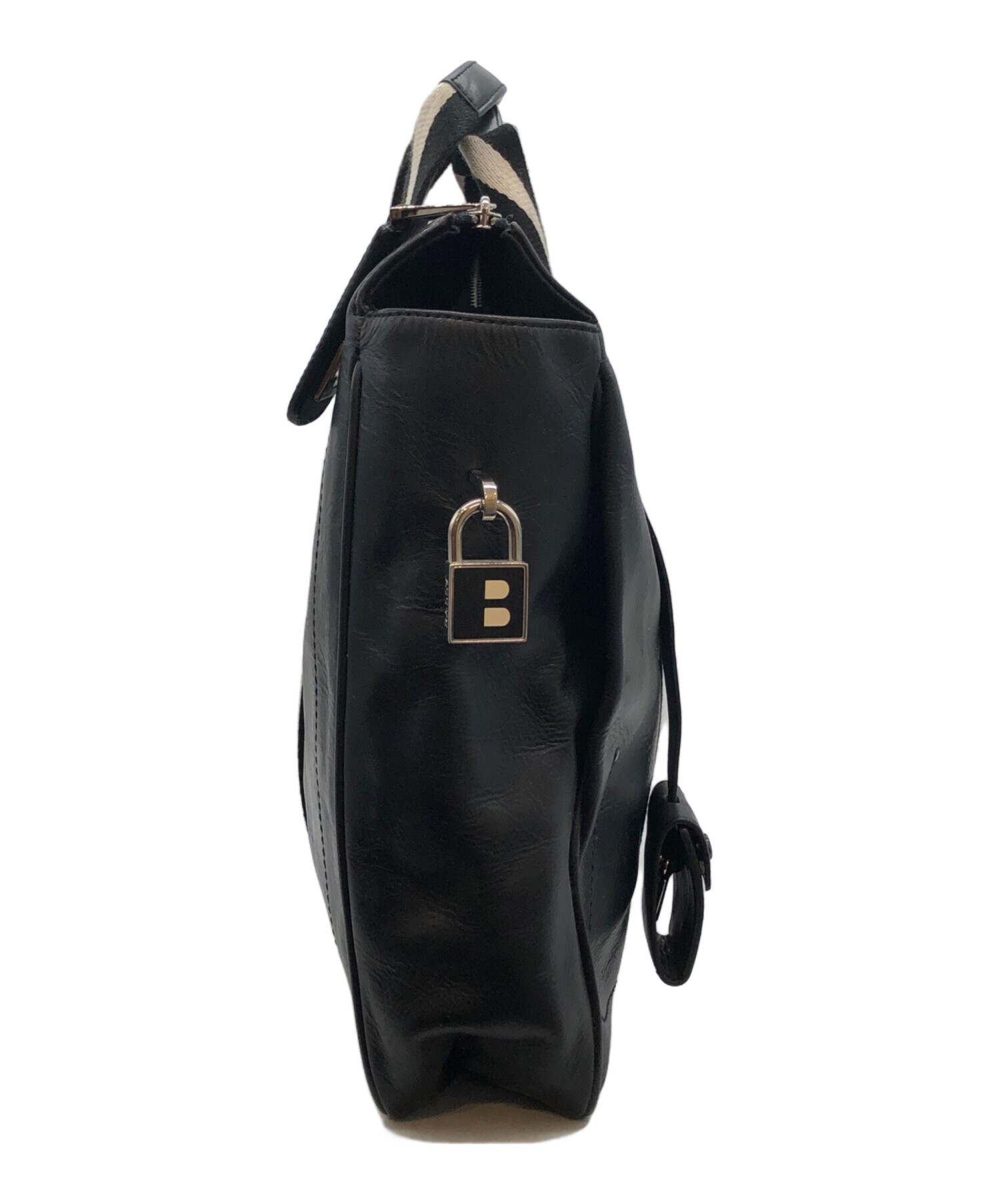 中古・古着通販】BALLY (バリー) レザーストライプビジネスバッグ 