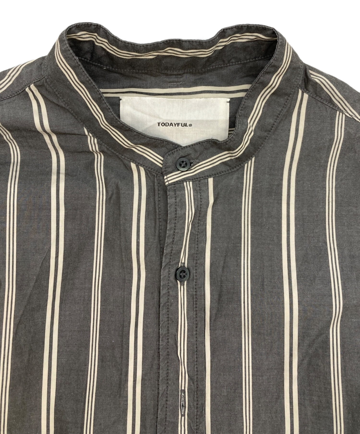 中古・古着通販】TODAYFUL (トゥデイフル) Stripe Over Shirts グレー