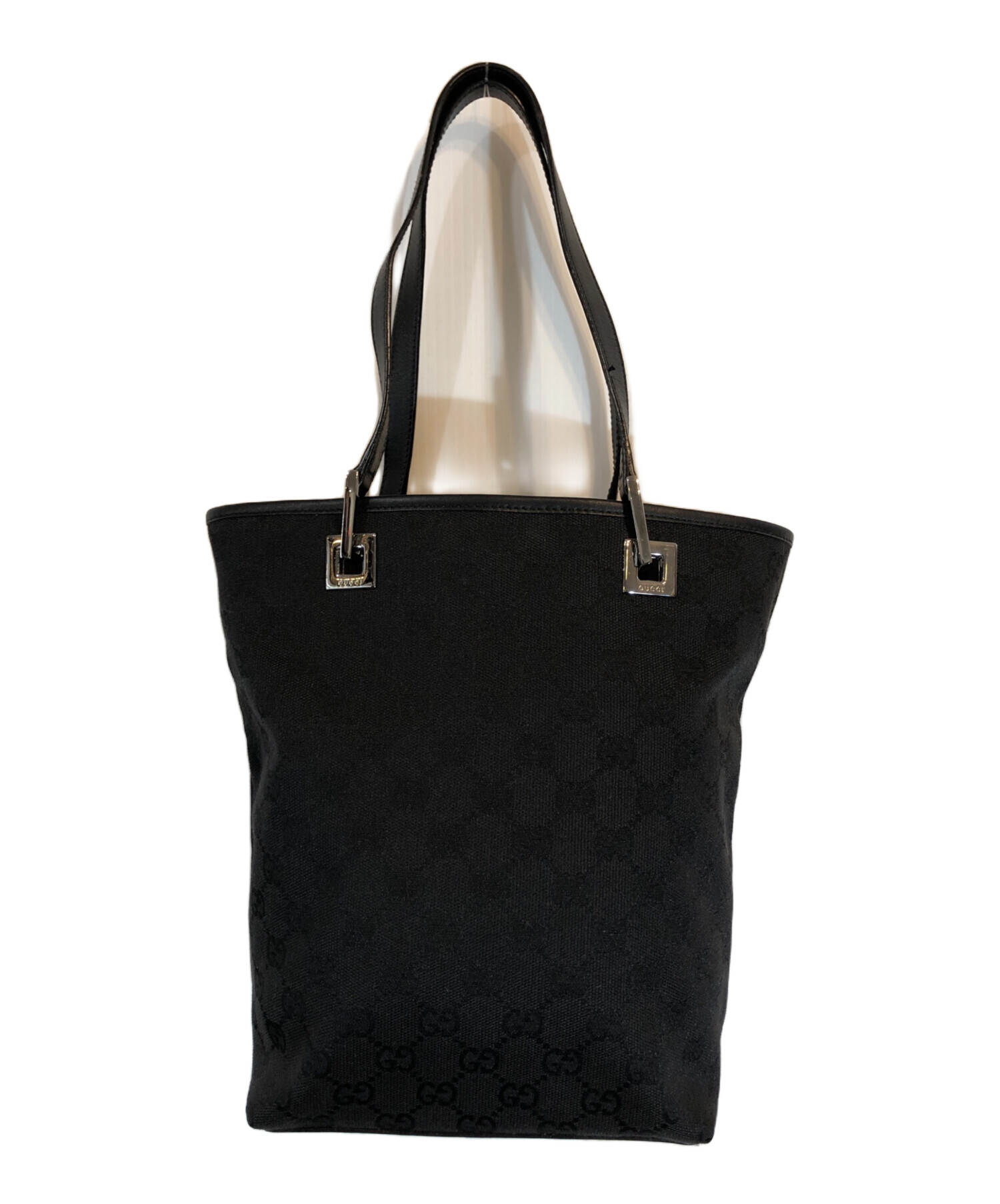 中古・古着通販】GUCCI (グッチ) GGキャンバスハンドバッグ ブラック 