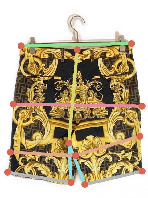 最終お値下げ！未使用に近い:フェンディ　ハ−フパンツ 中古・古着通販】FENDI (フェンディ) ハーフパンツ イエロー×ブラウン
