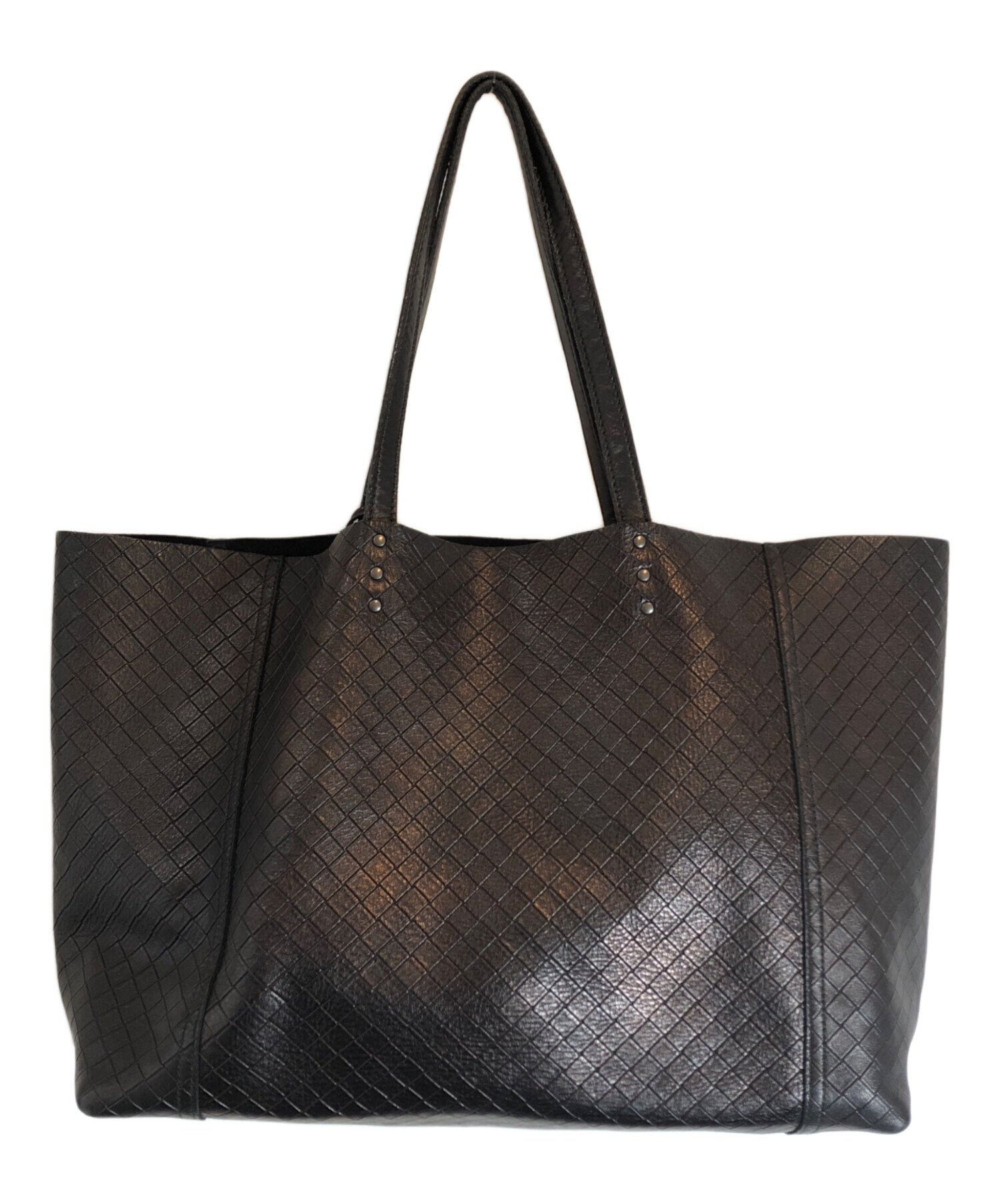 【美品】BOTTEGA VENETA ブラックレザー トートバッグ 本革 中古・古着通販】BOTTEGA VENETA (ボッテガベネタ) レザートートバッグ